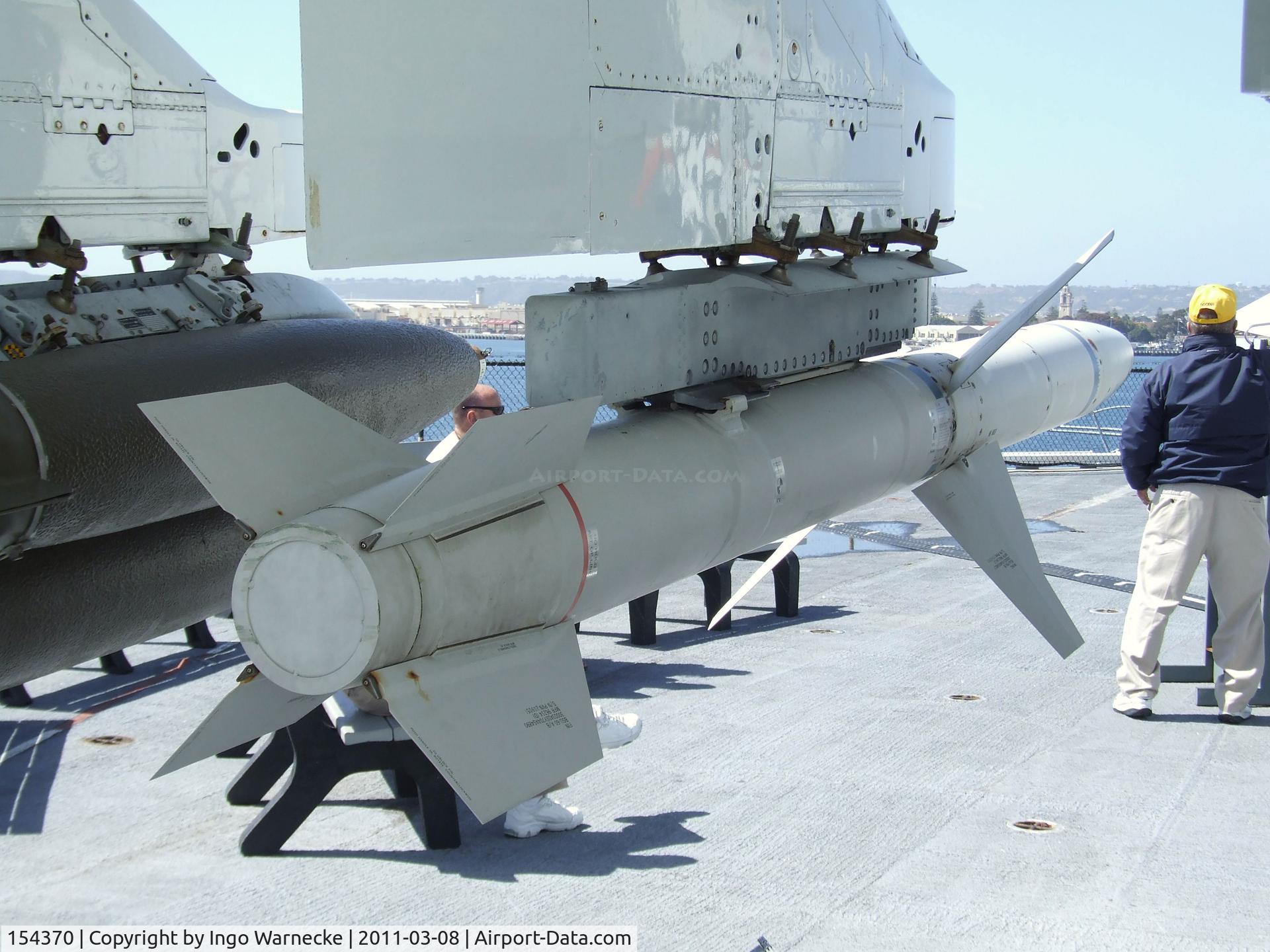 154370, LTV A-7B Corsair II C/N B-010, LTV A-7B Corsair II on the flight deck of the USS Midway Museum, San Diego CA