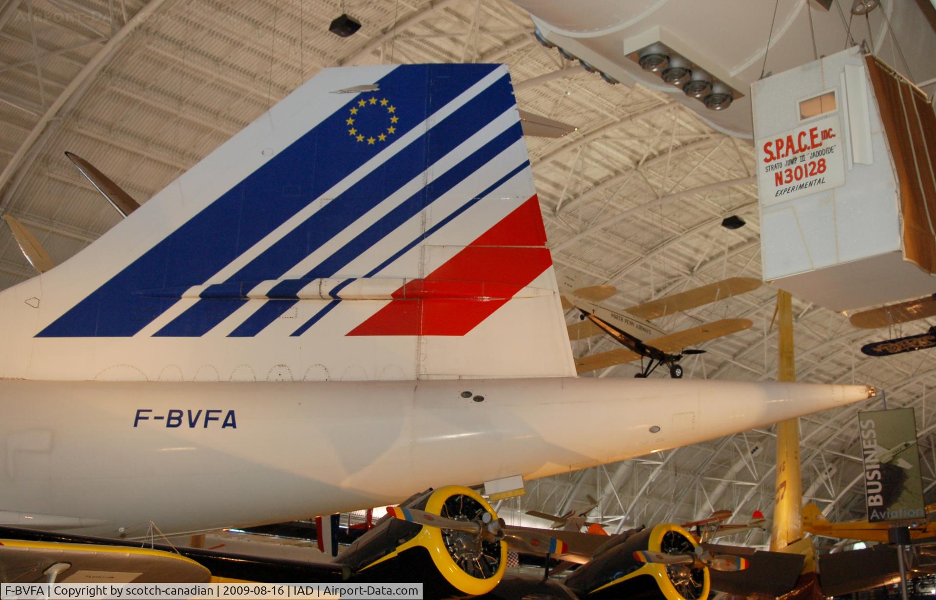 F-BVFA, 1976 Aerospatiale-BAC Concorde 101 C/N 5, Concorde, Fox Alpha, Air France at the Steven F. Udvar-Hazy Center, Smithsonian National Air and Space Museum, Chantilly, VA