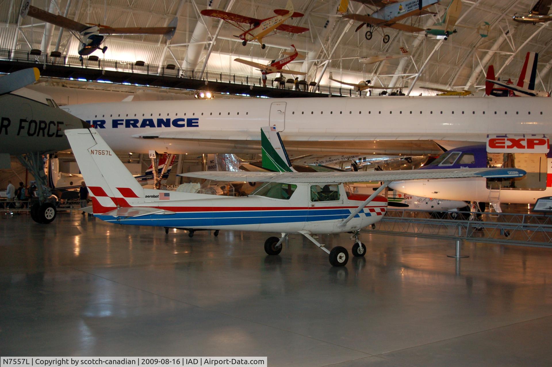 N7557L, 1978 Cessna A152 Aerobat C/N A1520817, 1978 Cessna 152 Aerobat at the Steven F. Udvar-Hazy Center, Smithsonian National Air and Space Museum, Chantilly, VA