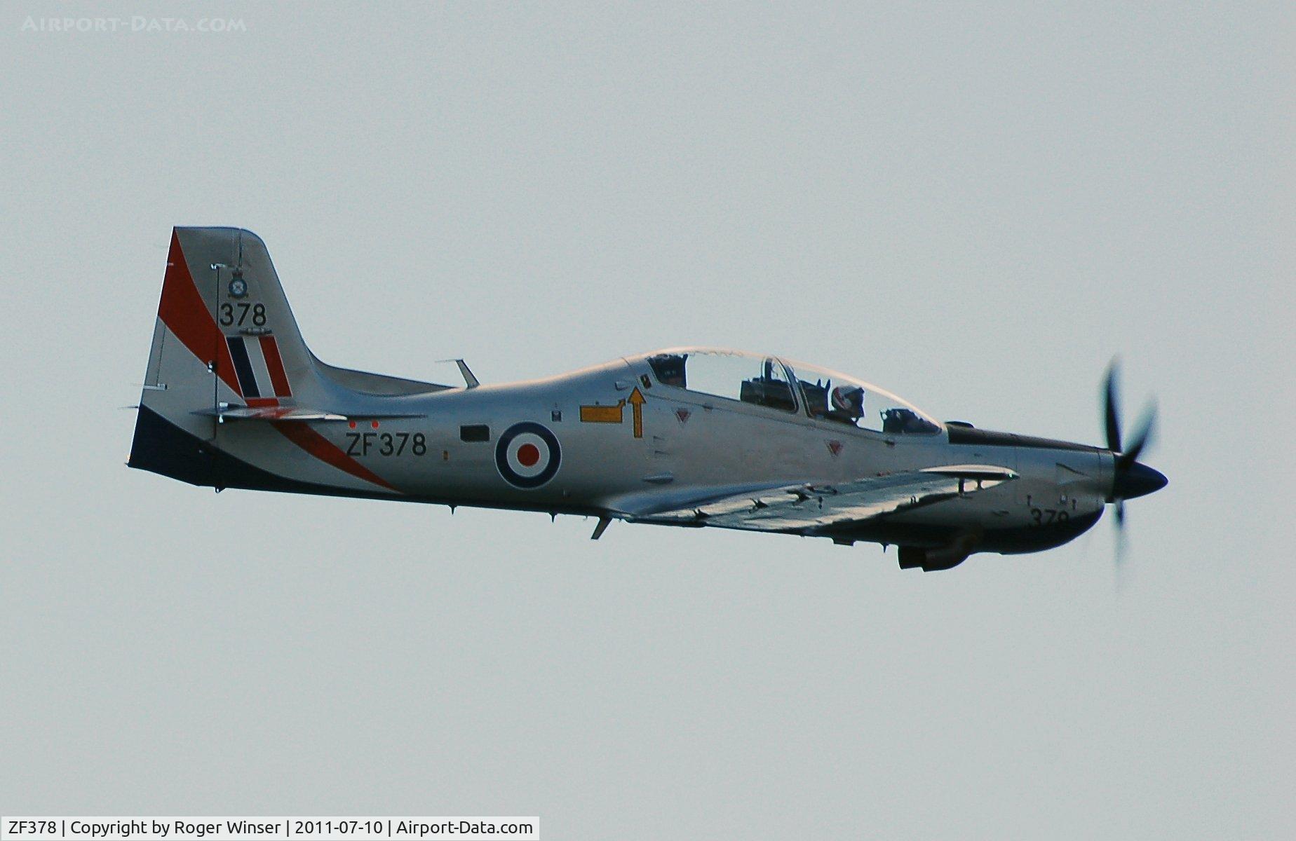 ZF378, 1992 Short S-312 Tucano T1 C/N S121/T92, Off airport. Coded 378 displaying on the second day of the Wales National Airshow, Swansea Bay, Wales , UK.