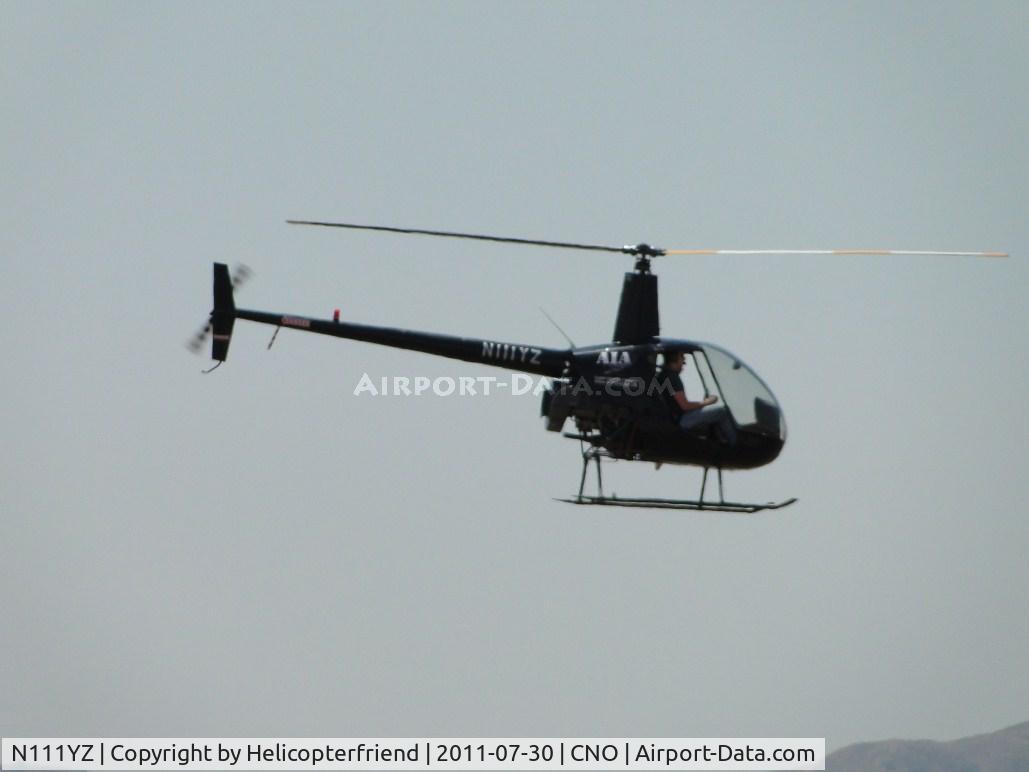 N111YZ, 1990 Robinson R22 BETA C/N 1622, Shooting auto rotations over runway 26R