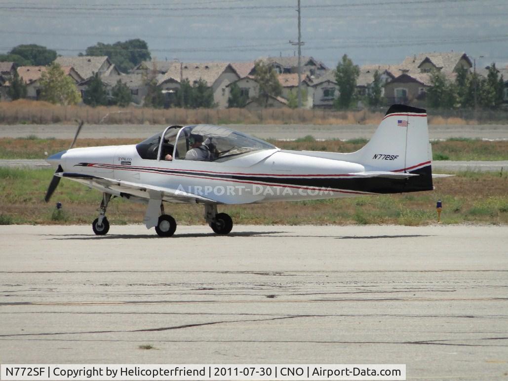 N772SF, 1989 Sequoia F-8L Falco C/N 001, Taxiing back to hanger. Note shade on top of canopy