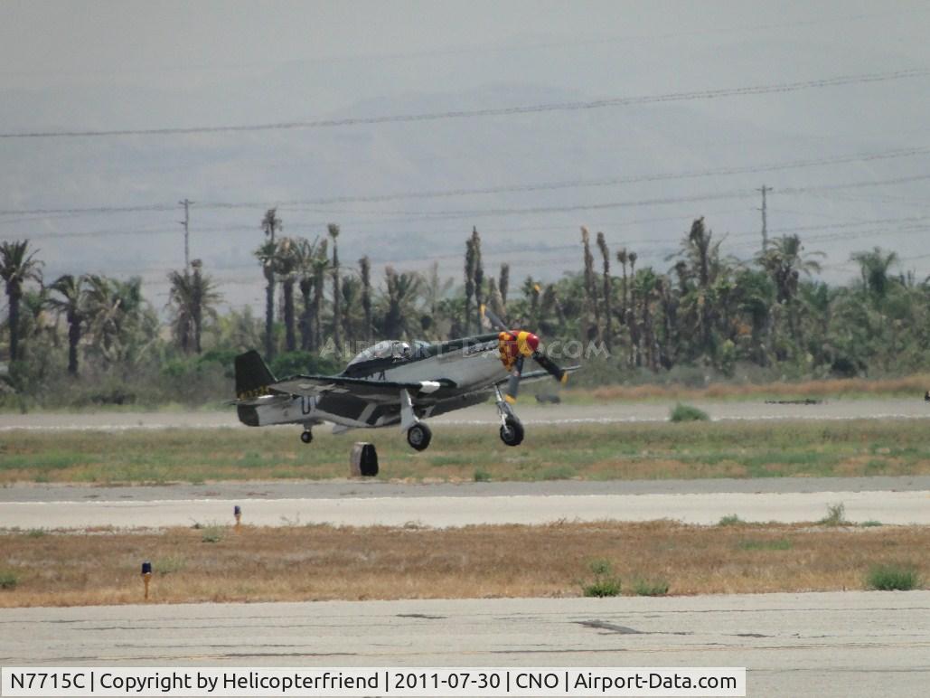 N7715C, 1944 North American P-51D C/N 44-84961A (124-44817), Almost down, just passed the numbers