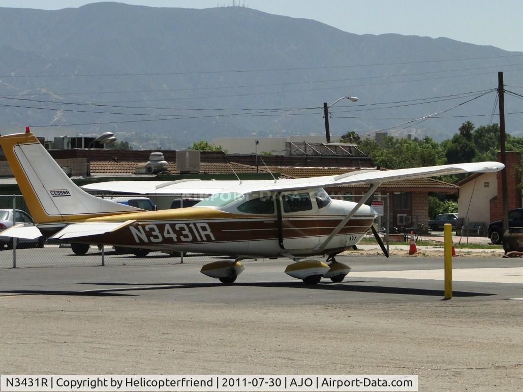 N3431R, 1967 Cessna 182L Skylane C/N 18258731, Parked near the refueling station