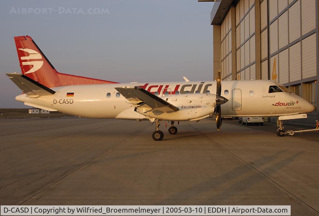 D-CASD, 1990 Saab 340B C/N 340B-221, DAUAIR / Roll out after painting to our colours at Lufthansa Technics Hamburg.