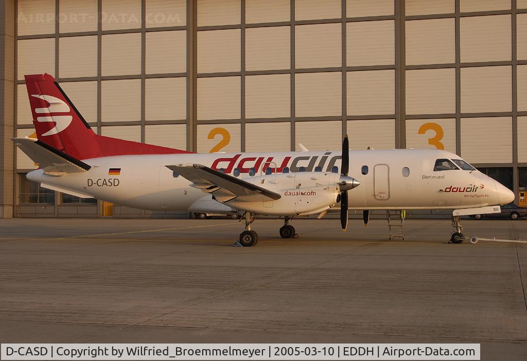 D-CASD, 1990 Saab 340B C/N 340B-221, DAUAIR / Roll out after painting to our colours at Lufthansa Technics Hamburg.