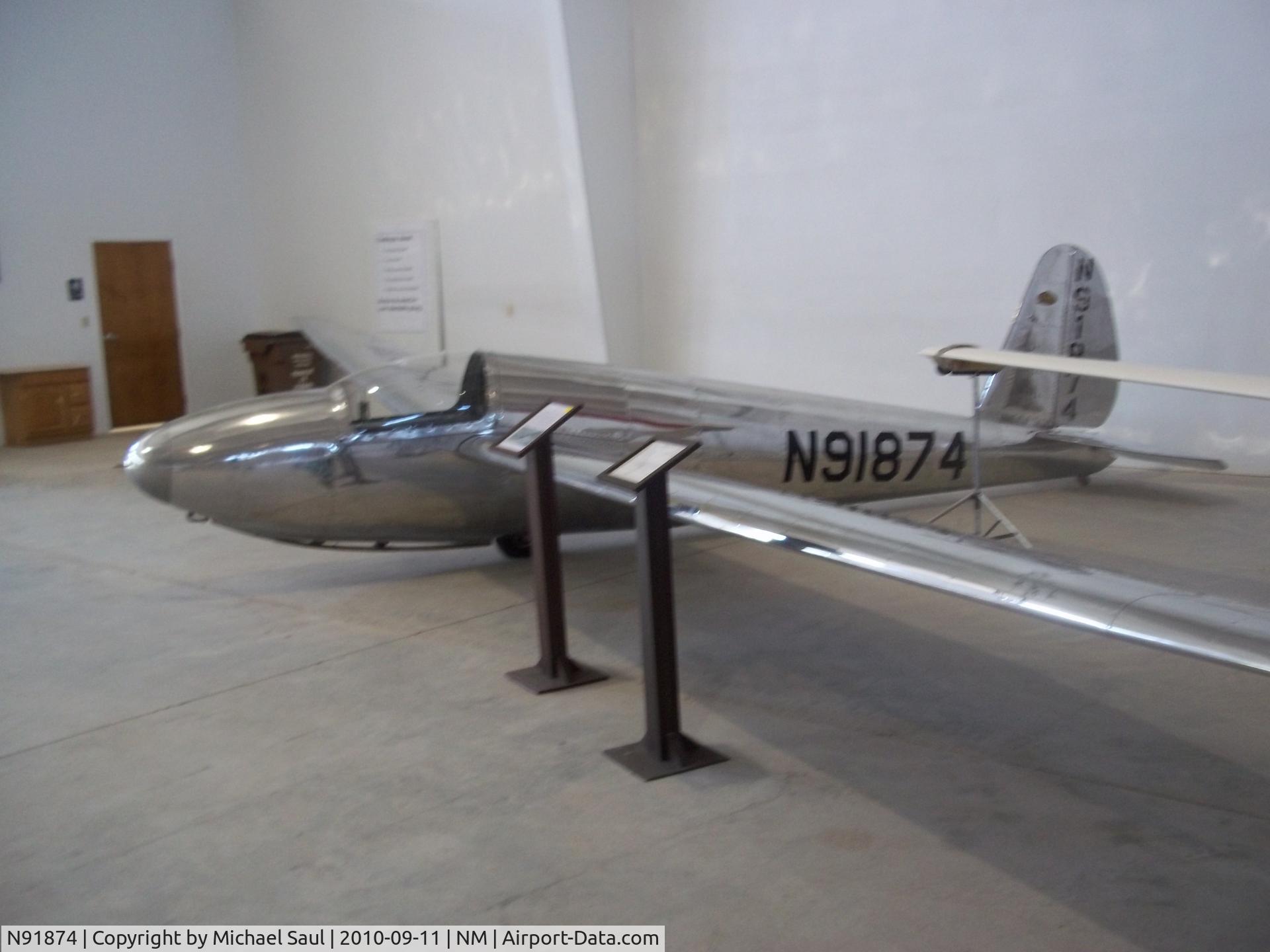 N91874, 1949 Schweizer SGS 1-23 C/N 9, On display at the southwest soaring museum while waiting for my young eagles rally to toake place on 9/12/2010. Taken on 9/11/10 the 9 year anniversary of the infamous attacks.