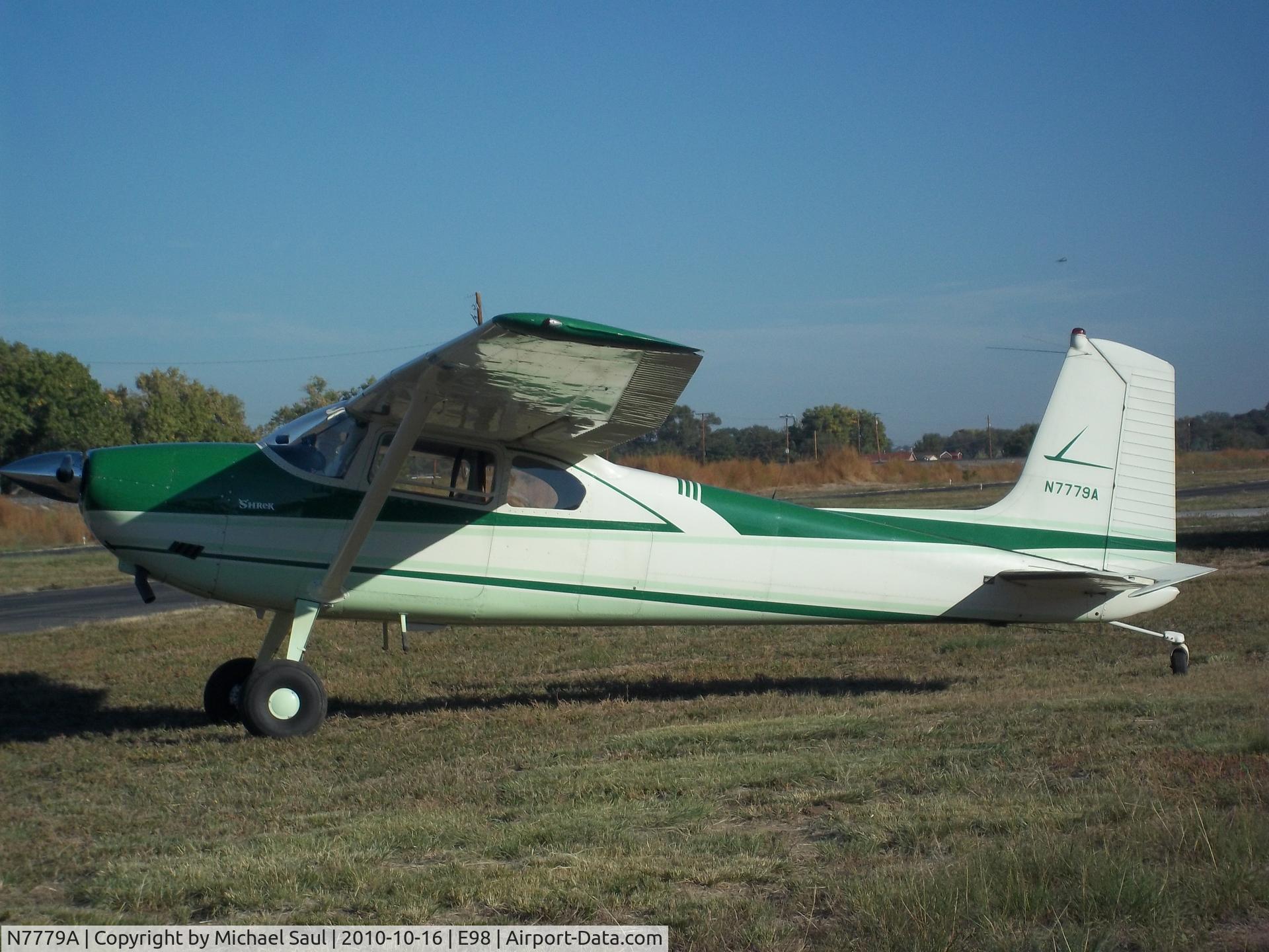 N7779A, 1956 Cessna 180A C/N 32676, Here is N7779A Waiting for young eagles on 10/16/2010.My Lucky day