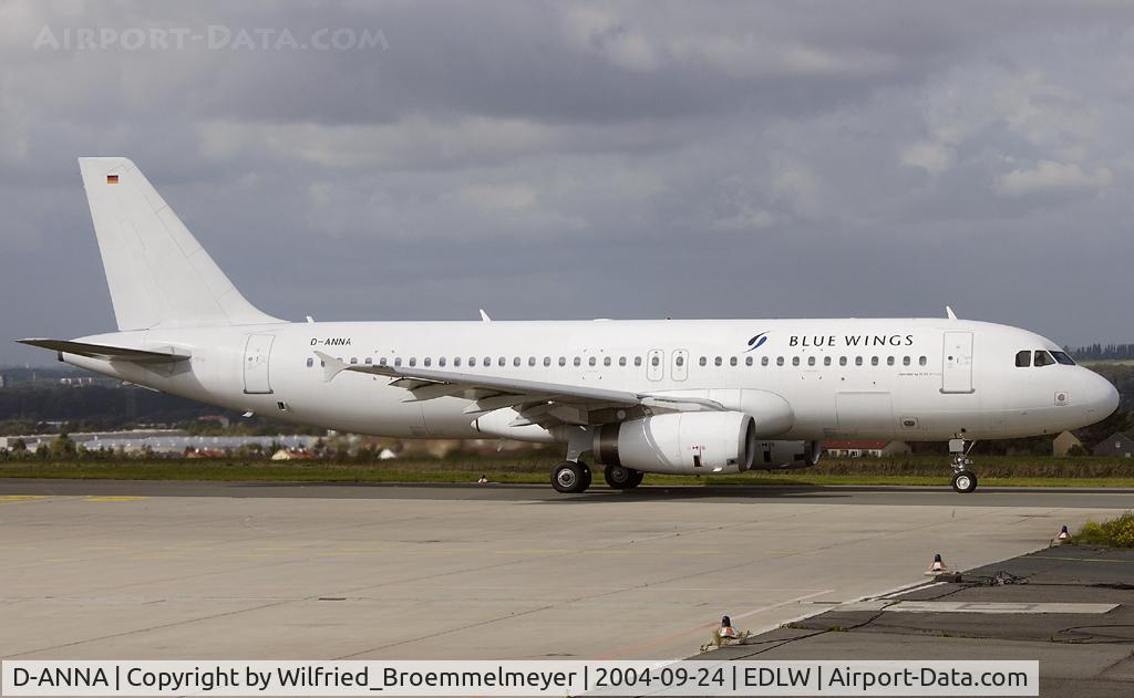 D-ANNA, 1996 Airbus A320-233 C/N 916, Blue Wings / Taxiing out to Runway 24.