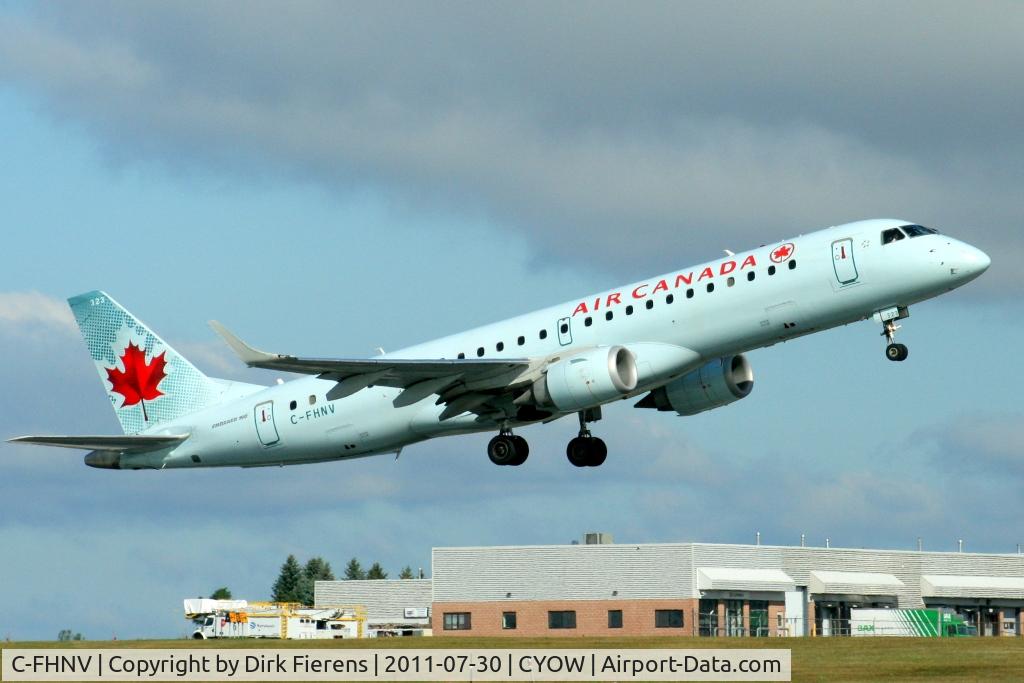 C-FHNV, 2007 Embraer 190AR (ERJ-190-100IGW) C/N 19000075, Departing Ottawa in the early morning down rwy 7.