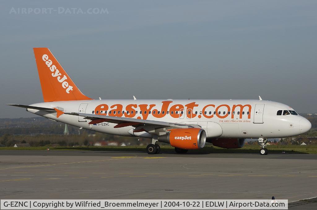G-EZNC, 2003 Airbus A319-111 C/N 2050, easyJet / Taxiing in to apron.