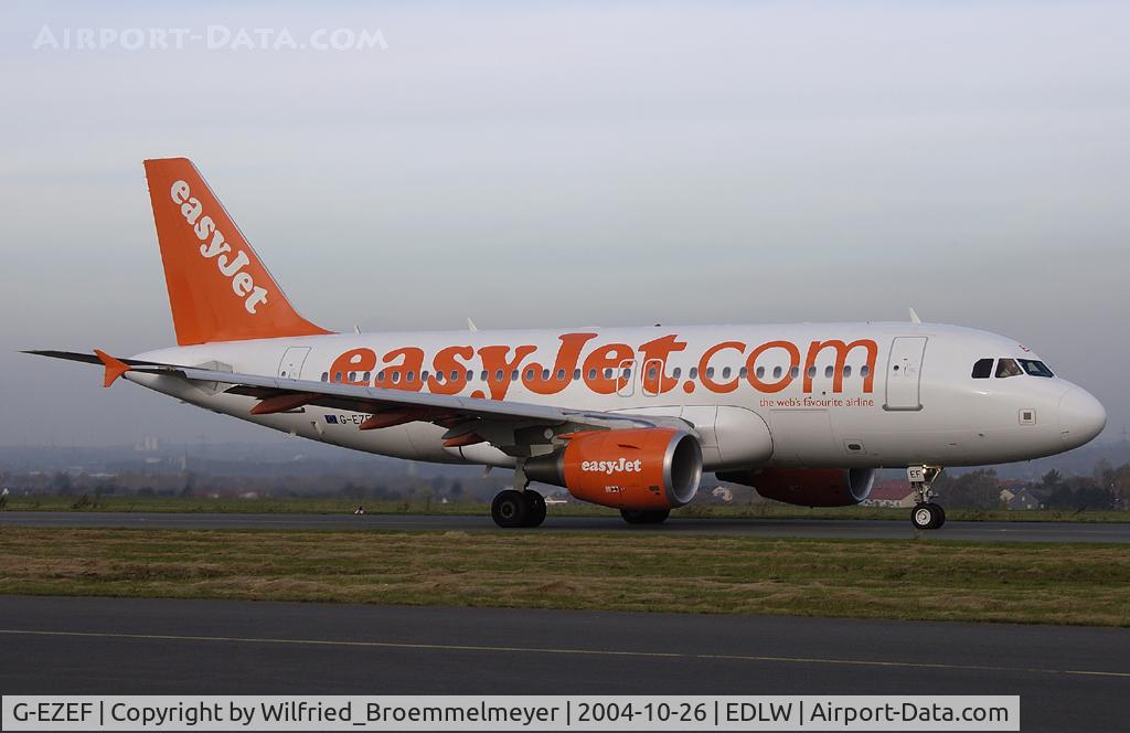 G-EZEF, 2004 Airbus A319-111 C/N 2176, easyJet / Taxiing out to Runway 24.