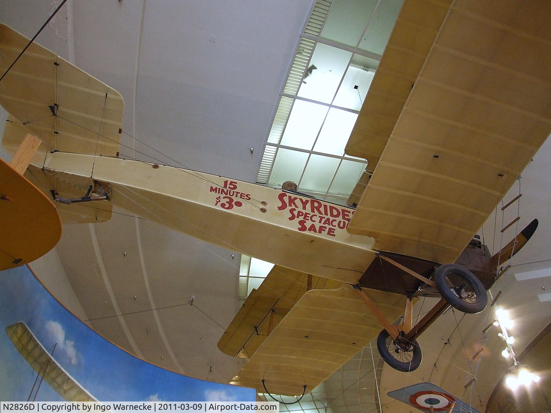 N2826D, 1917 Standard J-1 C/N 1598, Lincoln-Standard J-1 at the San Diego Air & Space Museum, San Diego CA