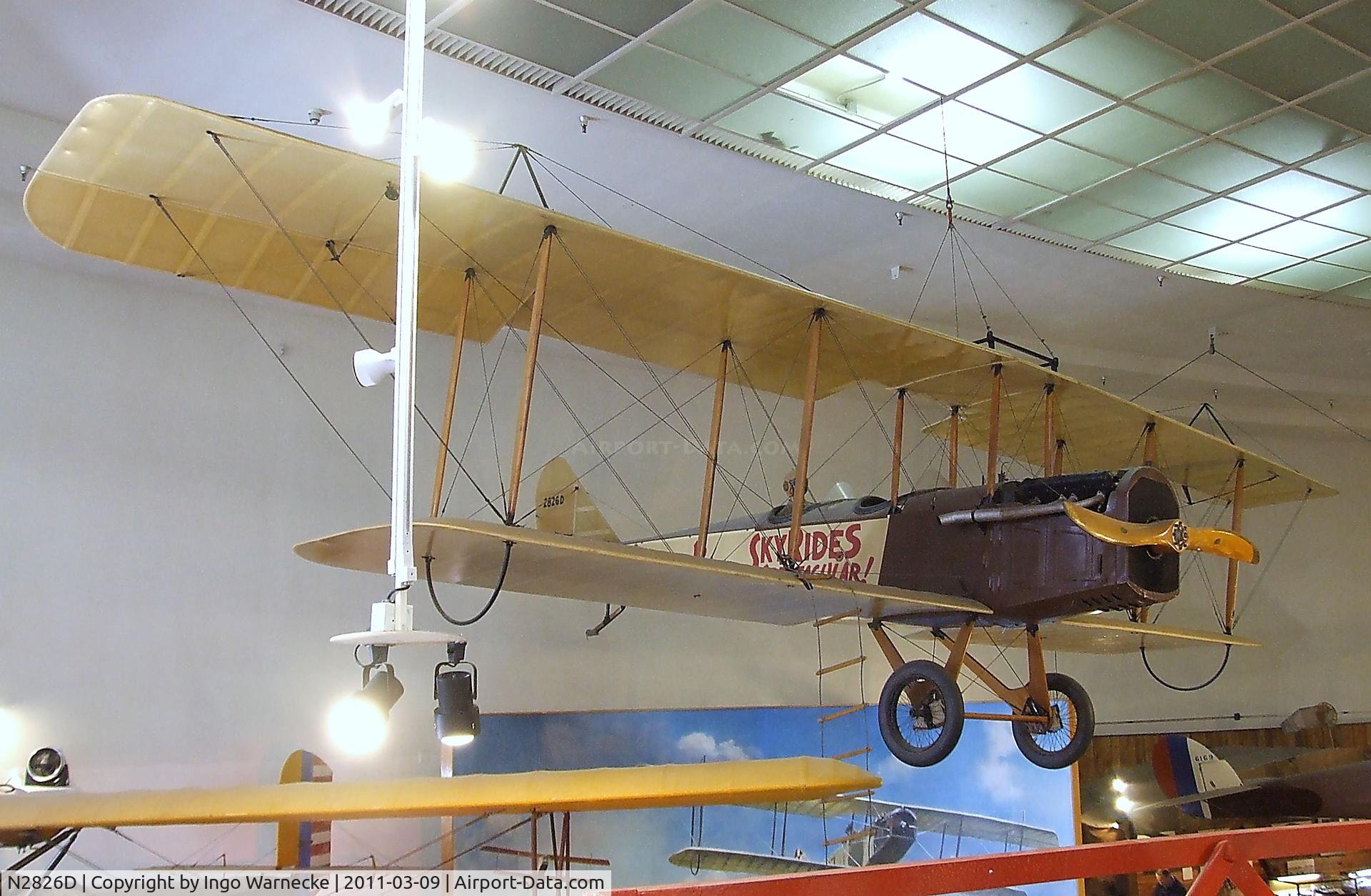 N2826D, 1917 Standard J-1 C/N 1598, Lincoln-Standard J-1 at the San Diego Air & Space Museum, San Diego CA