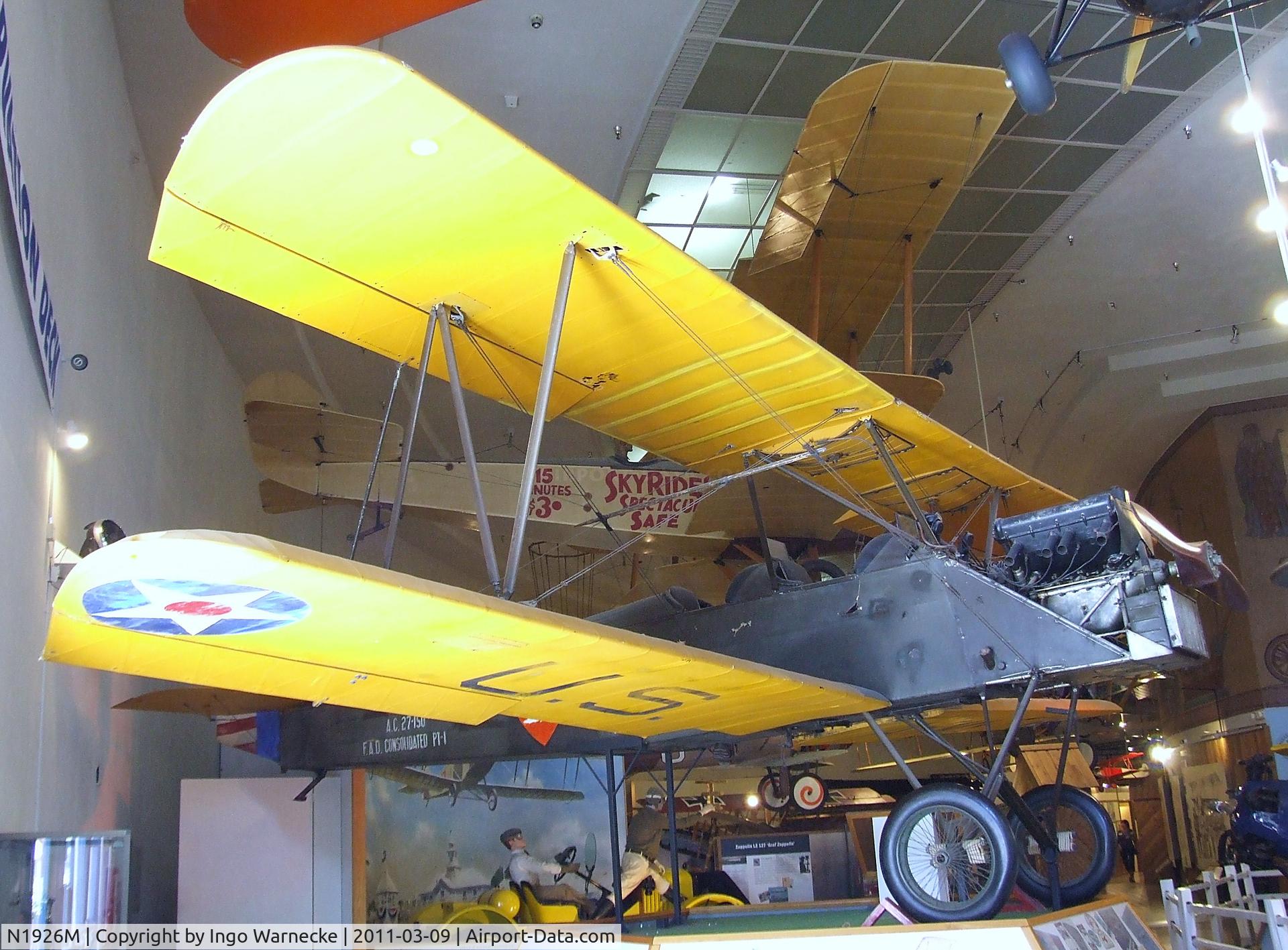 N1926M, Consolidated PT-1 C/N AC27150, Consolidated PT-1 at the San Diego Air & Space Museum, San Diego CA