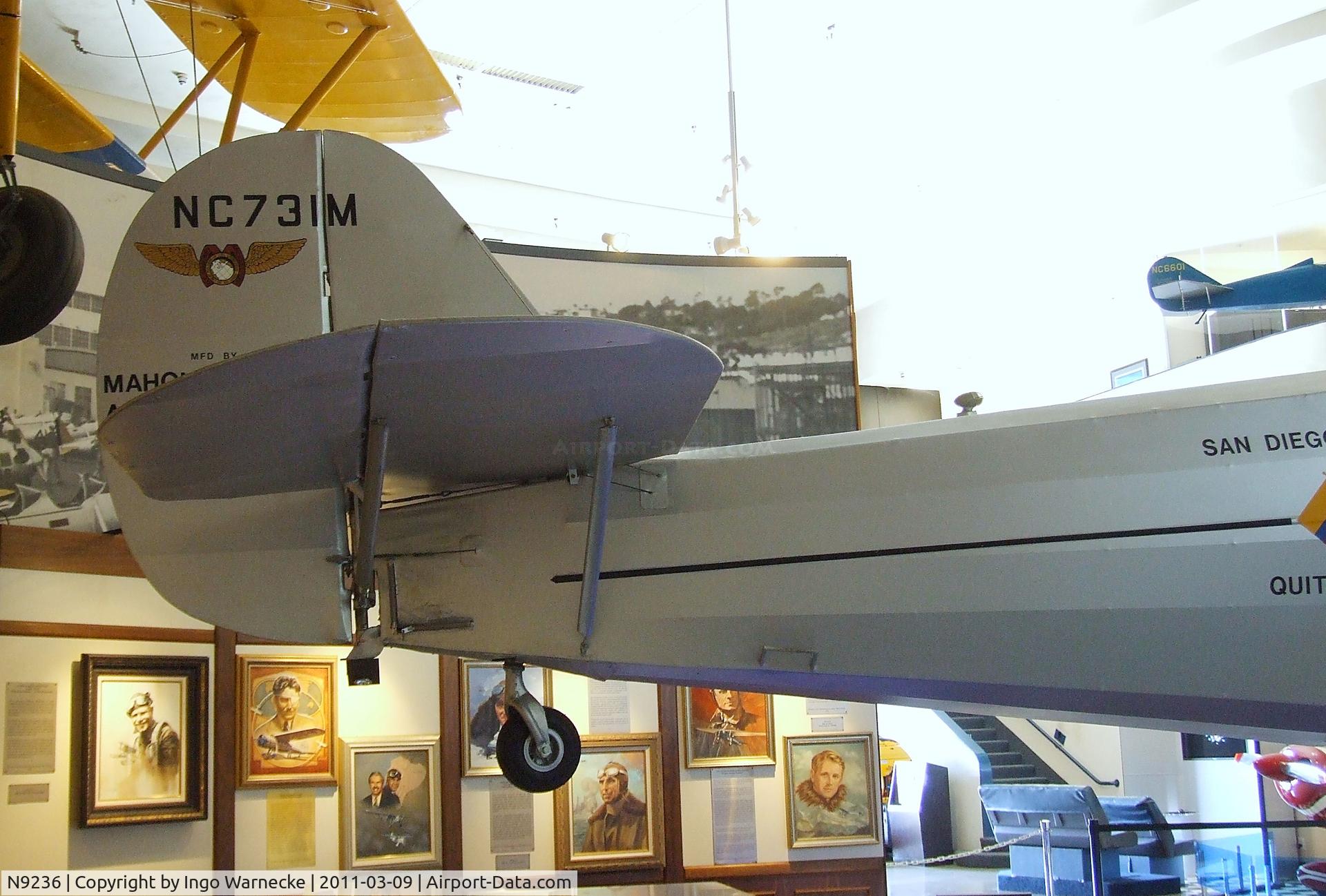 N9236, 1929 Ryan Aircraft B-5 C/N 194, Ryan B-5 Brougham (displayed representing NC731M) at the San Diego Air & Space Museum, San Diego CA