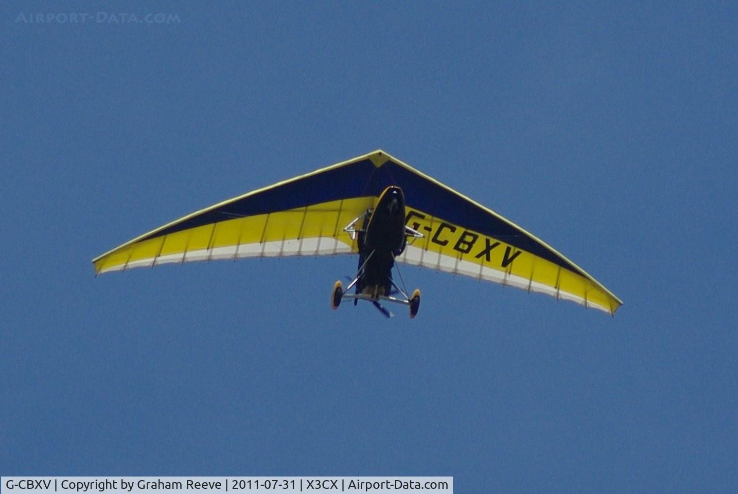 G-CBXV, 2002 Mainair Blade C/N 1343-1002-7-W1138, Passing over head at Northrepps.