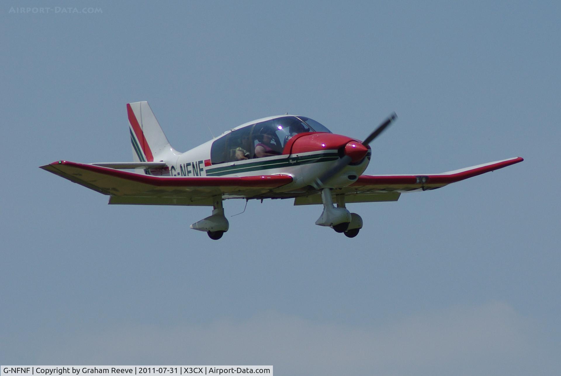 G-NFNF, 1991 Robin DR-400-180 Regent Regent C/N 2047, About to touch down at Northrepps.