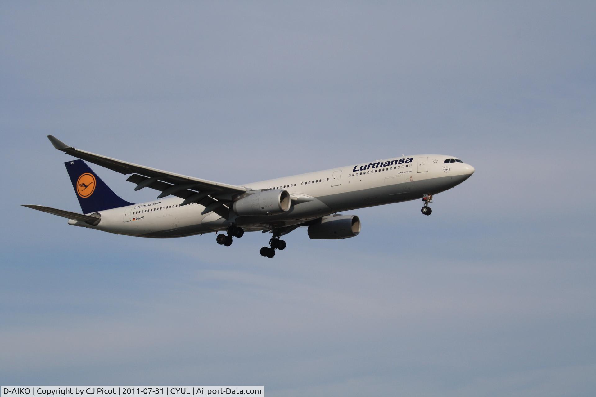 D-AIKO, 2009 Airbus A330-343X C/N 989, Arriving Trudeau-Montréal on runway 24-R