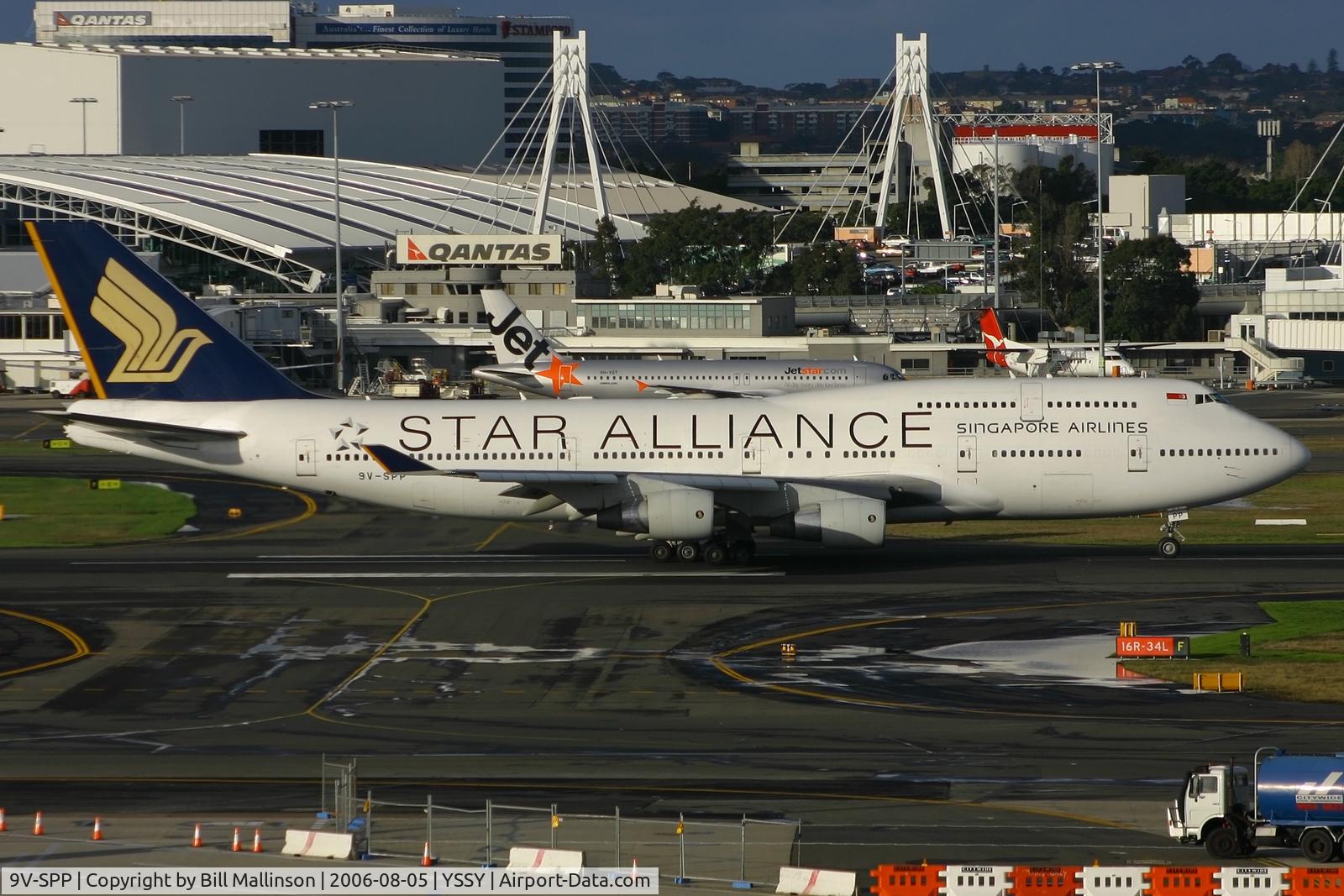 9V-SPP, 2001 Boeing 747-412 C/N 28029, rolling...on return to SIN