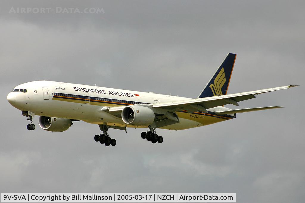 9V-SVA, 2001 Boeing 777-212/ER C/N 28524, from SIN and on finals to 20