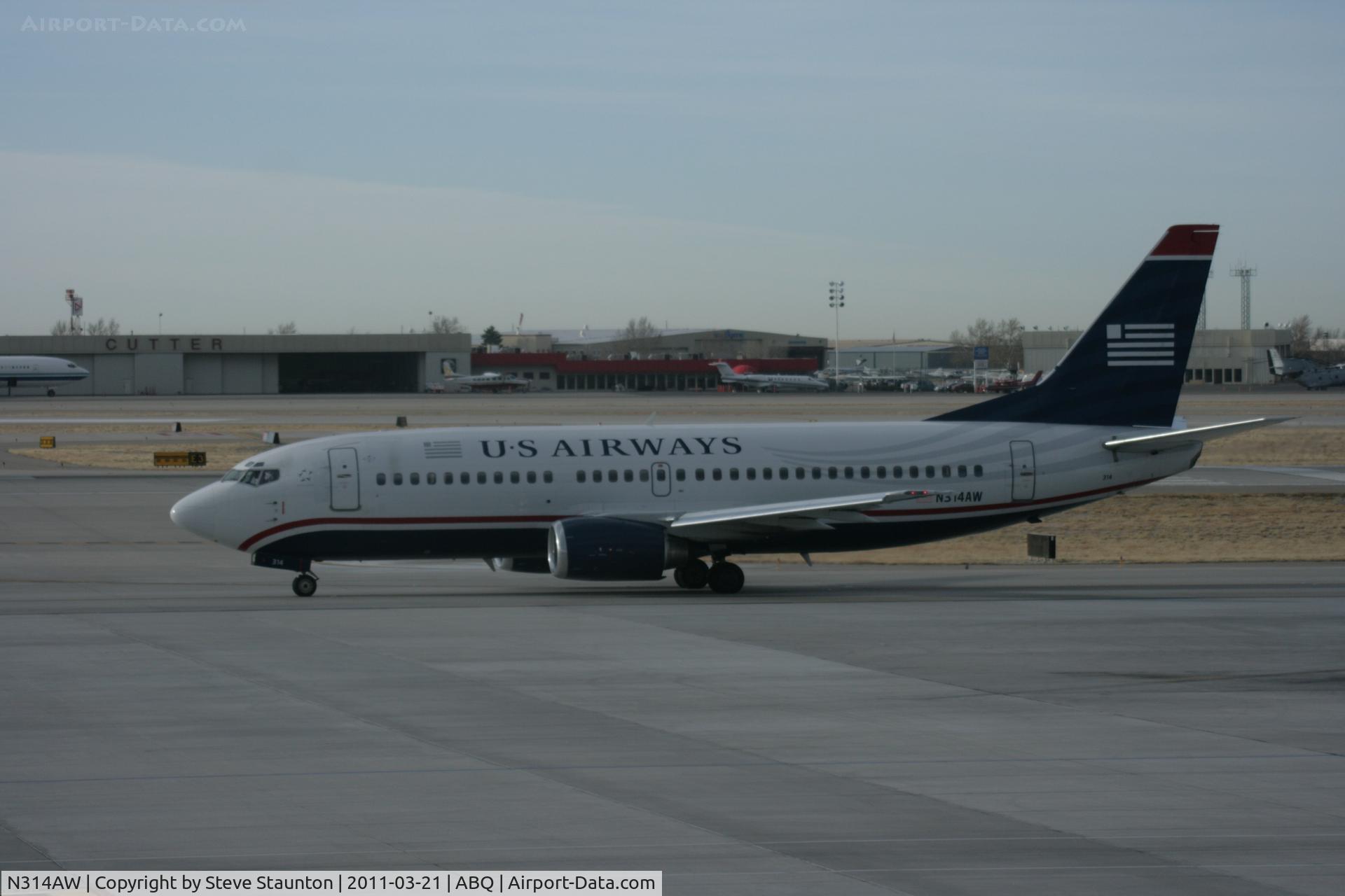 N314AW, 1987 Boeing 737-3S3 C/N 23733, Taken at Alburquerque International Sunport Airport, New Mexico in March 2011 whilst on an Aeroprint Aviation tour