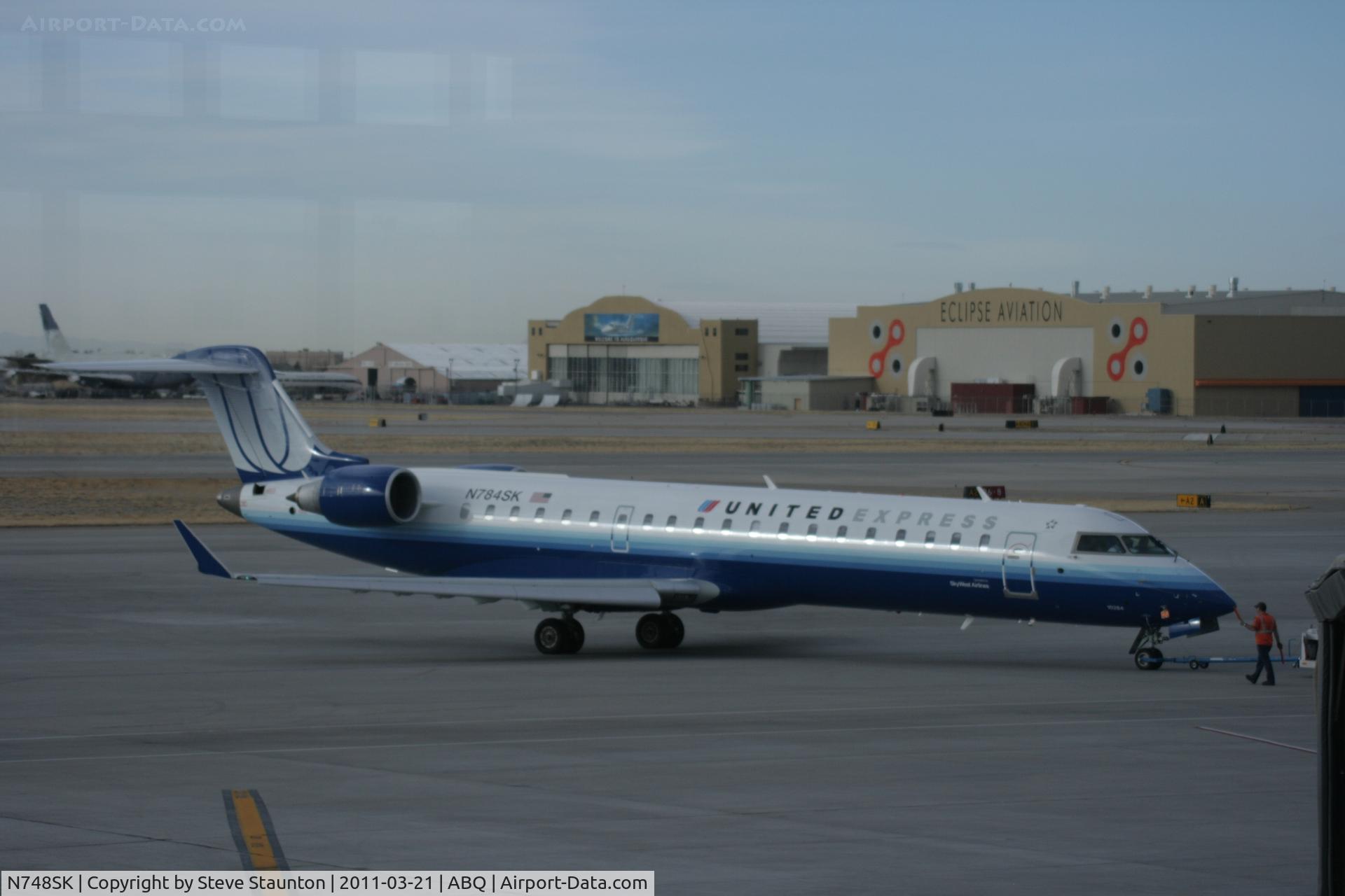 N748SK, 2005 Bombardier CRJ-700 (CL-600-2C10) Regional Jet C/N 10203, Taken at Alburquerque International Sunport Airport, New Mexico in March 2011 whilst on an Aeroprint Aviation tour
