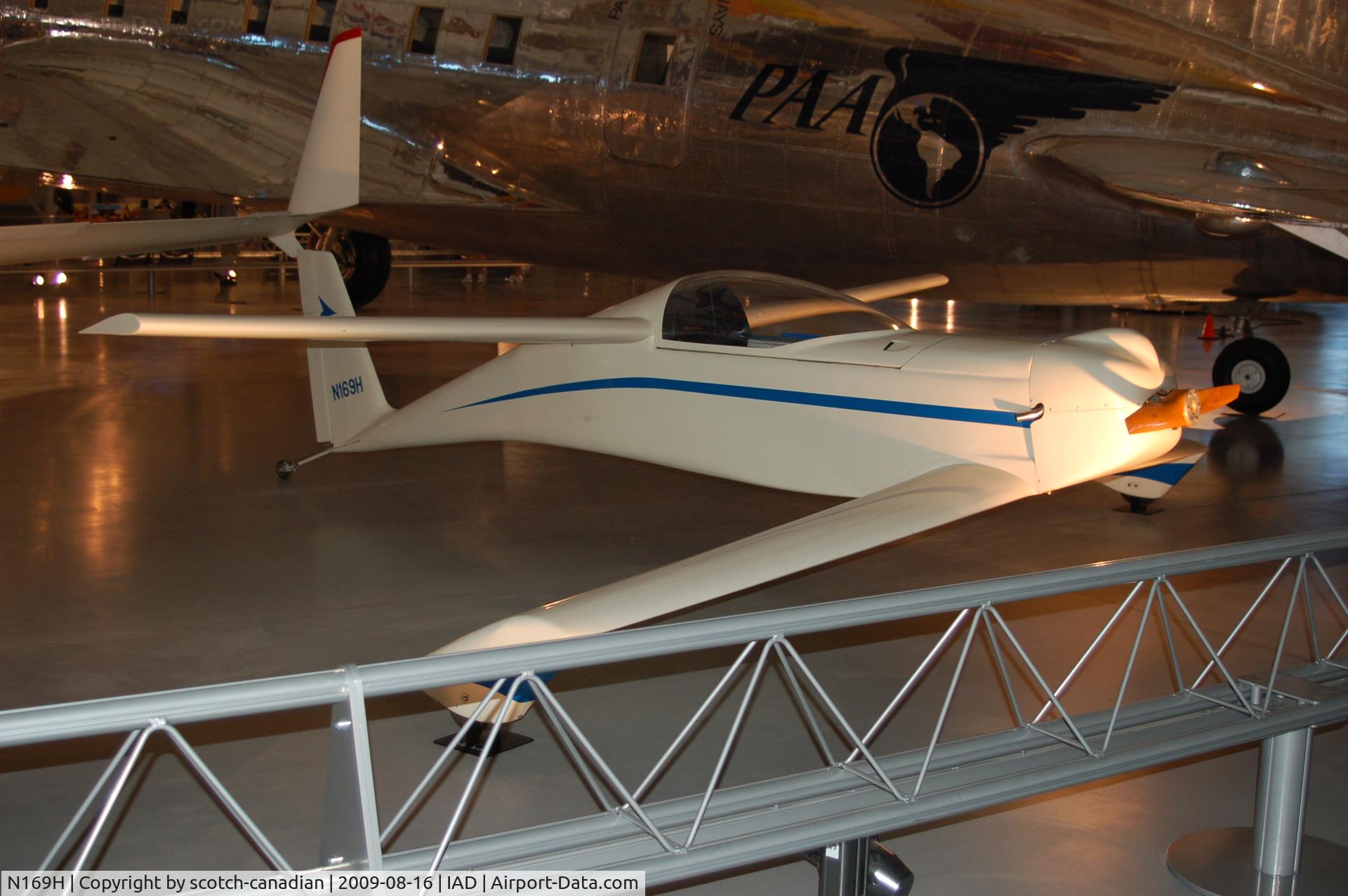 N169H, QAC Quickie C/N 169, Rutan Quickie at the Steven F. Udvar-Hazy Center, Smithsonian National Air and Space Museum, Chantilly, VA