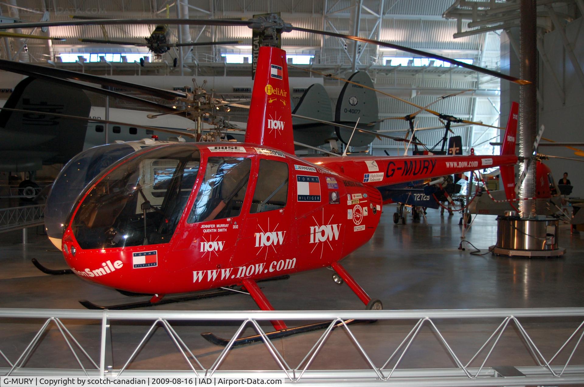 G-MURY, 1995 Robinson R44 Astro C/N 0201, 1995 Robinson R44 Astro G-MURY at the Steven F. Udvar-Hazy Center, Smithsonian National Air and Space Museum, Chantilly, VA