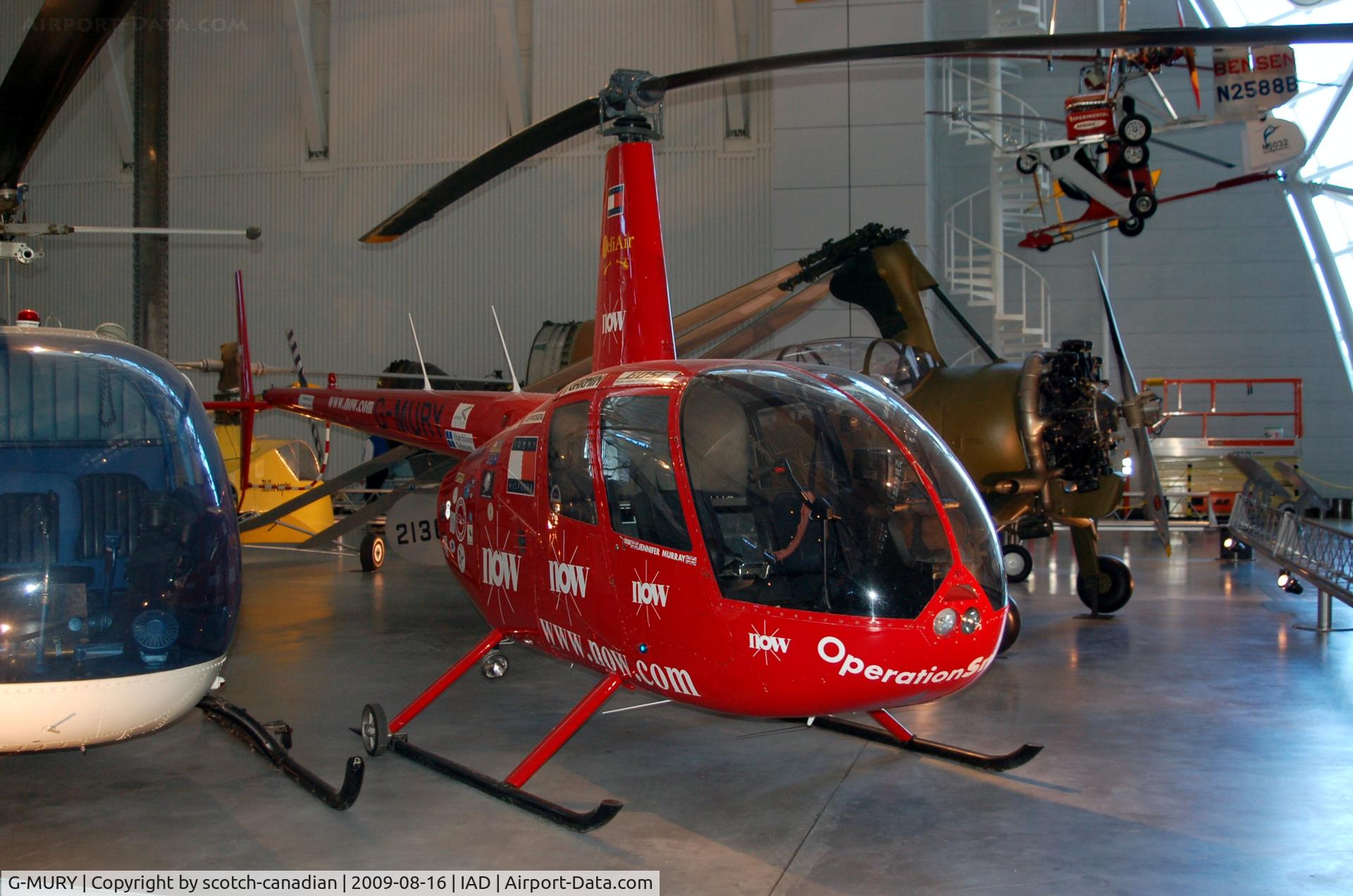 G-MURY, 1995 Robinson R44 Astro C/N 0201, 1995 Robinson R44 Astro G-MURY at the Steven F. Udvar-Hazy Center, Smithsonian National Air and Space Museum, Chantilly, VA