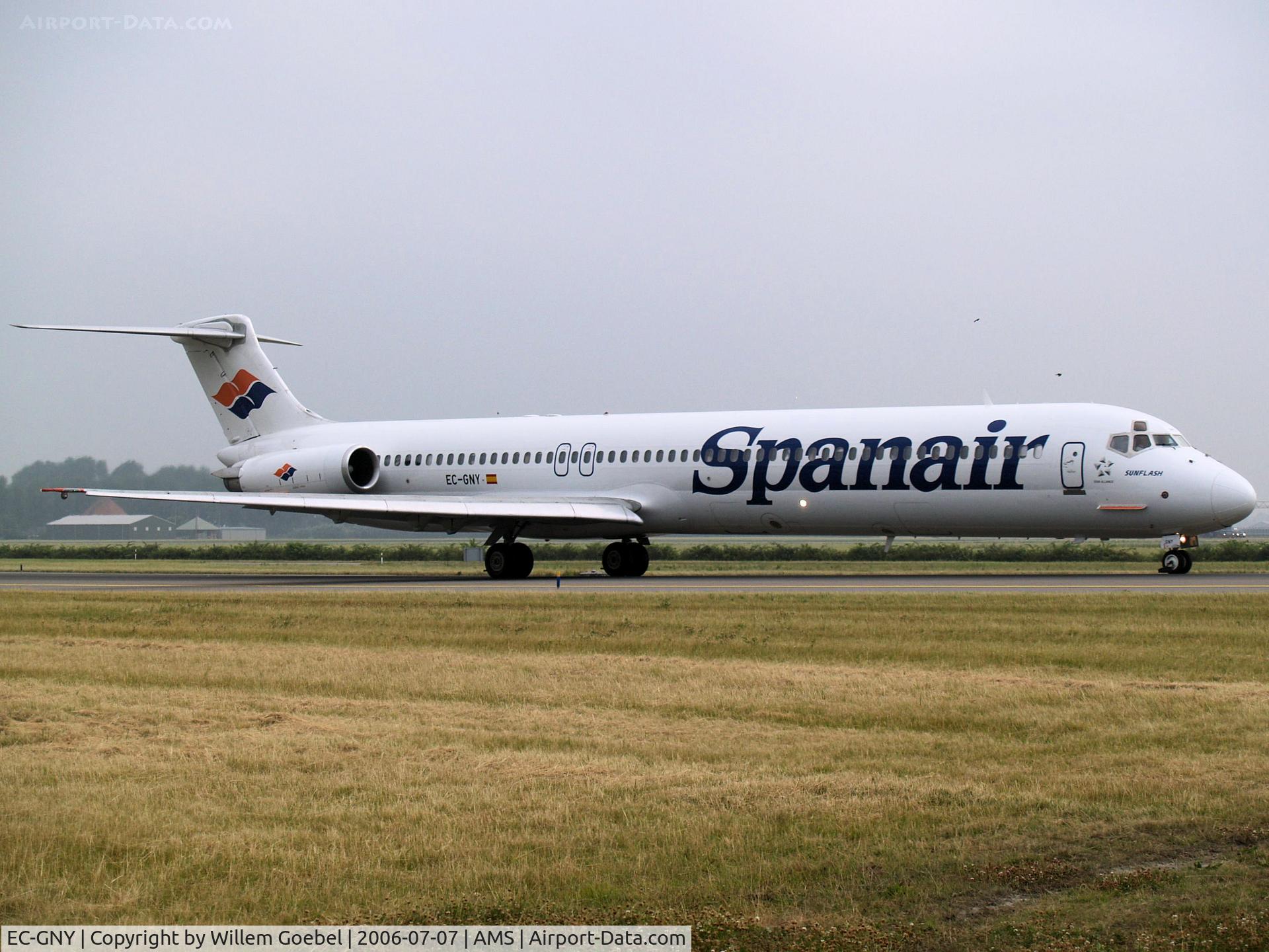 EC-GNY, 1986 McDonnell Douglas MD-83 (DC-9-83) C/N 49396, Arrival on Schiphol Airport