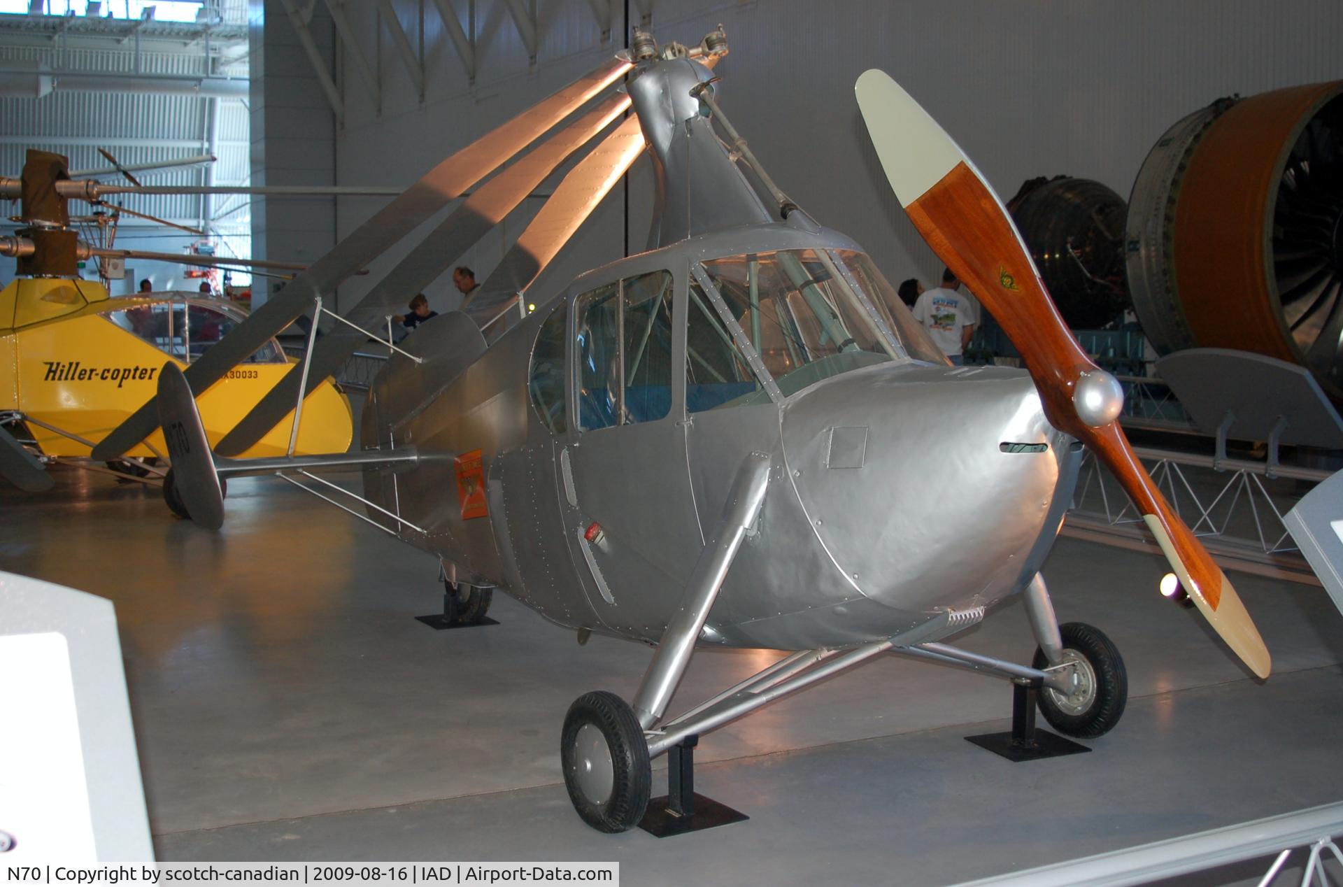 N70, 1936 Autogiro Company of America AC-35, Autogiro Company of America AC-35 at the Steven F. Udvar-Hazy Center, Smithsonian National Air and Space Museum, Chantilly, VA