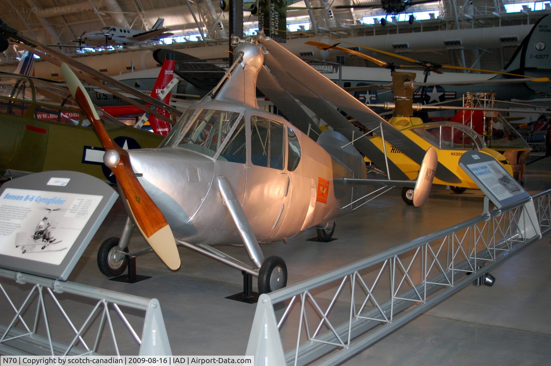 N70, 1936 Autogiro Company of America AC-35, Autogiro Company of America AC-35 at the Steven F. Udvar-Hazy Center, Smithsonian National Air and Space Museum, Chantilly, VA