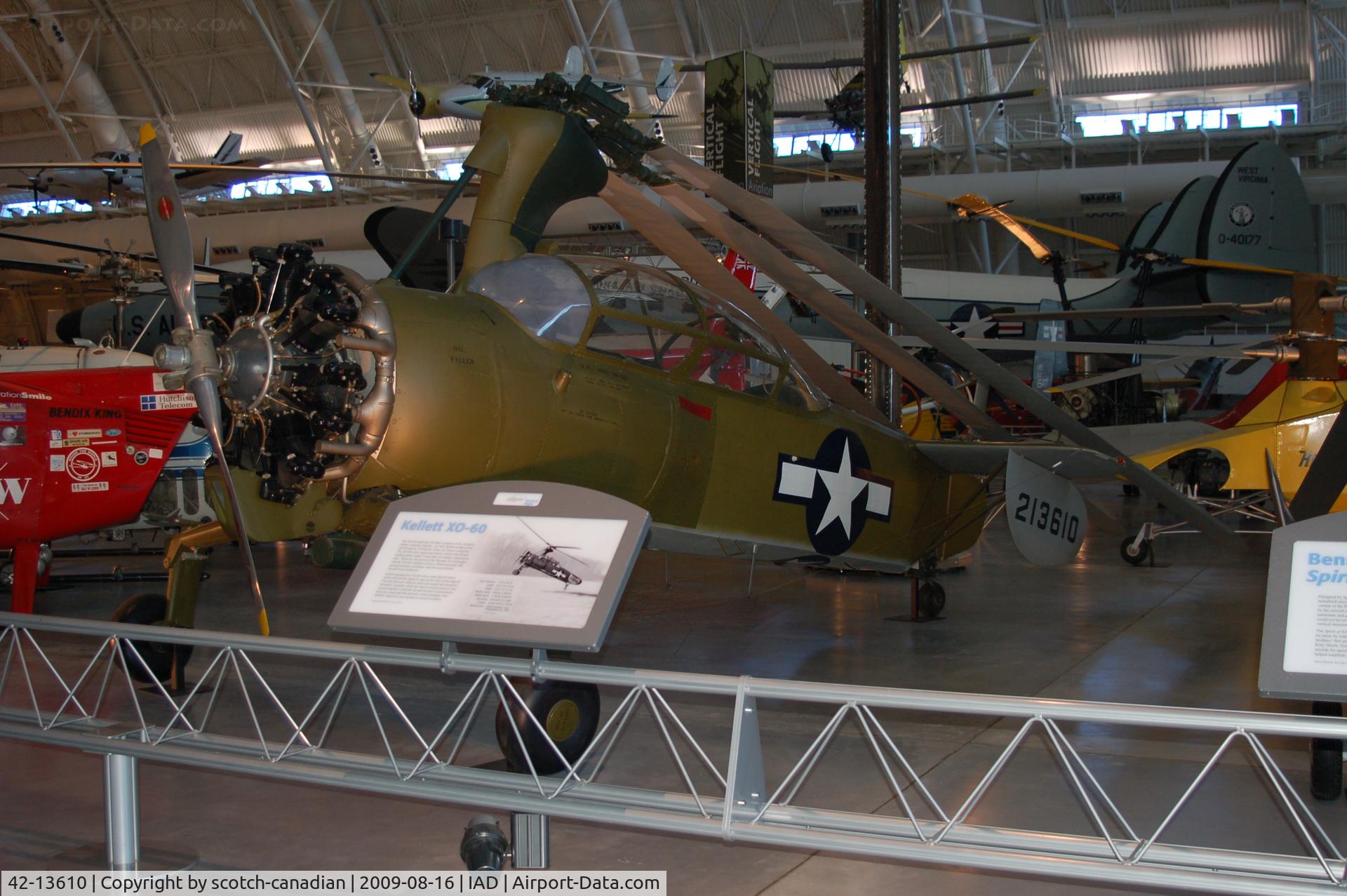42-13610, 1942 Kellett XO-60 C/N 118, 1942 Kellett XO-60 at the Steven F. Udvar-Hazy Center, Smithsonian National Air and Space Museum, Chantilly, VA