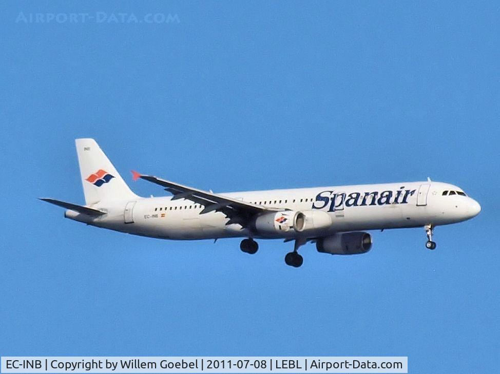 EC-INB, 2003 Airbus A321-231 C/N 1946, Prepare for landing on Barcelona Airport