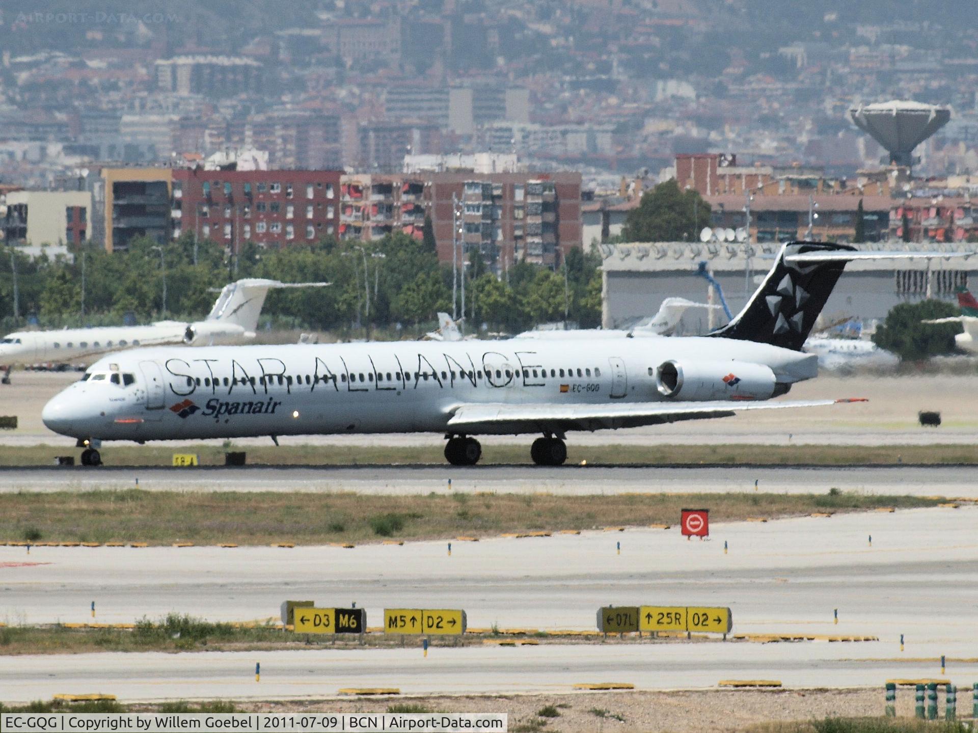 EC-GQG, 1988 McDonnell Douglas MD-83 (DC-9-83) C/N 49577, Arrival on Barcelona Airport