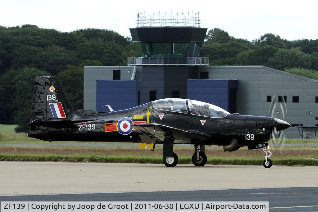 ZF139, 1988 Short S-312 Tucano T1 C/N S005/T5, Recently Linton on Ouse started to use its new control tower.
