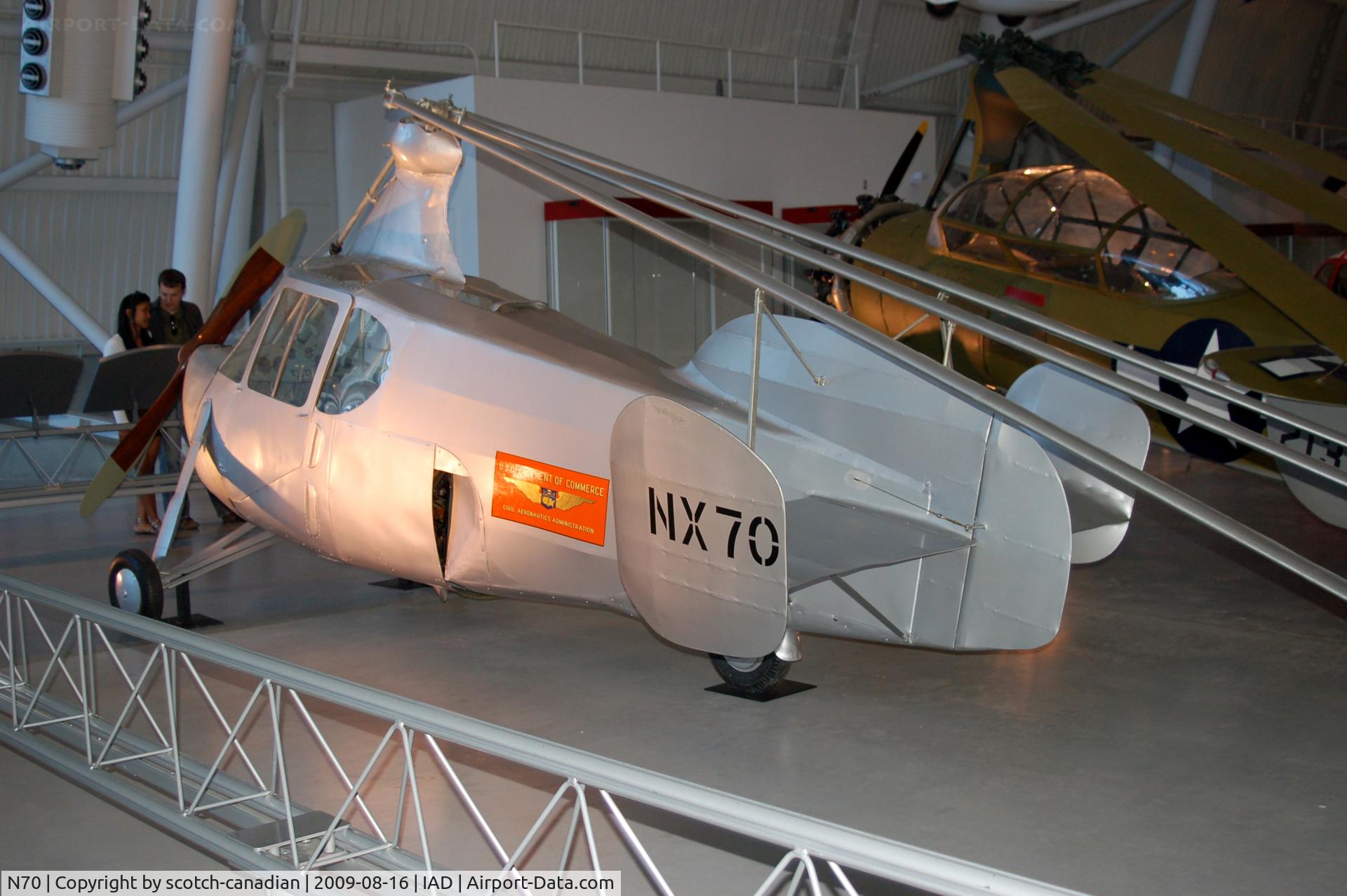 N70, 1936 Autogiro Company of America AC-35, Autogiro Company of America AC-35 at the Steven F. Udvar-Hazy Center, Smithsonian National Air and Space Museum, Chantilly, VA