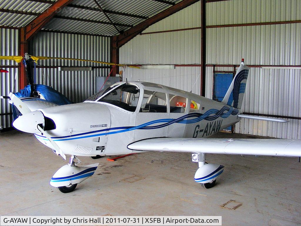 G-AYAW, 1970 Piper PA-28-180 Cherokee C/N 28-5805, at Fishburn Airfield