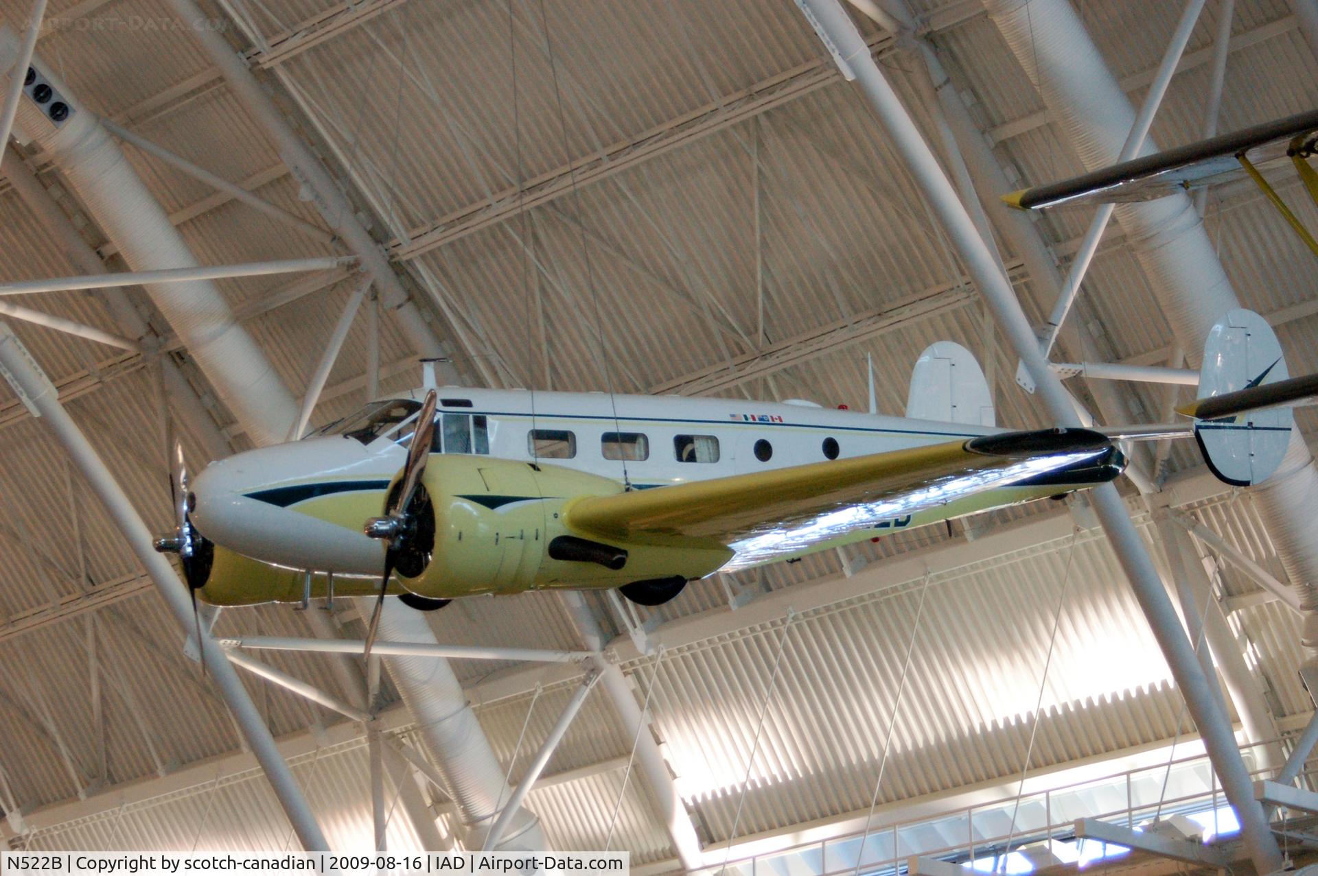 N522B, Beech D18S C/N A481, Beechcraft D18S Twin Beech at the Steven F. Udvar-Hazy Center, Smithsonian National Air and Space Museum, Chantilly, VA