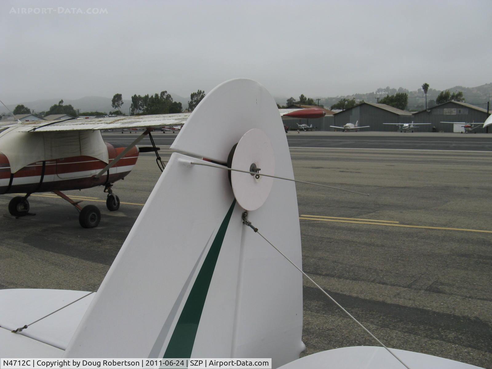 N4712C, 1947 Piper PA-12 Super Cruiser C/N 12-3989, 1947 Piper PA-12 SUPER CRUISER, Lycoming O-235 108 Hp, rudder gust lock