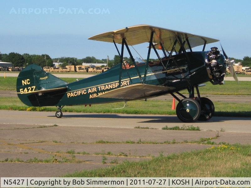 N5427, 1928 Travel Air 4000 C/N 516, Departing Airventure 2011