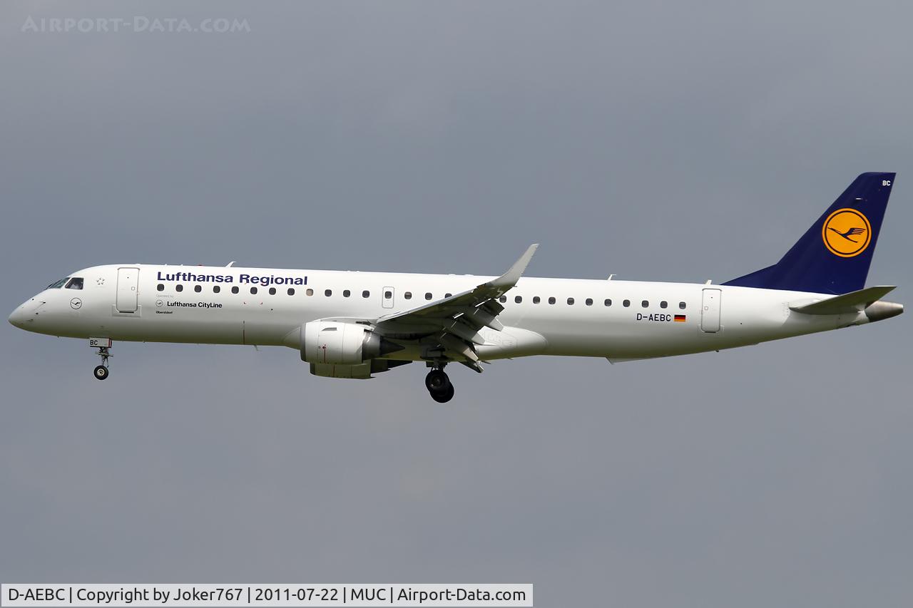 D-AEBC, 2009 Embraer 195LR (ERJ-190-200LR) C/N 19000320, Lufthansa Regional