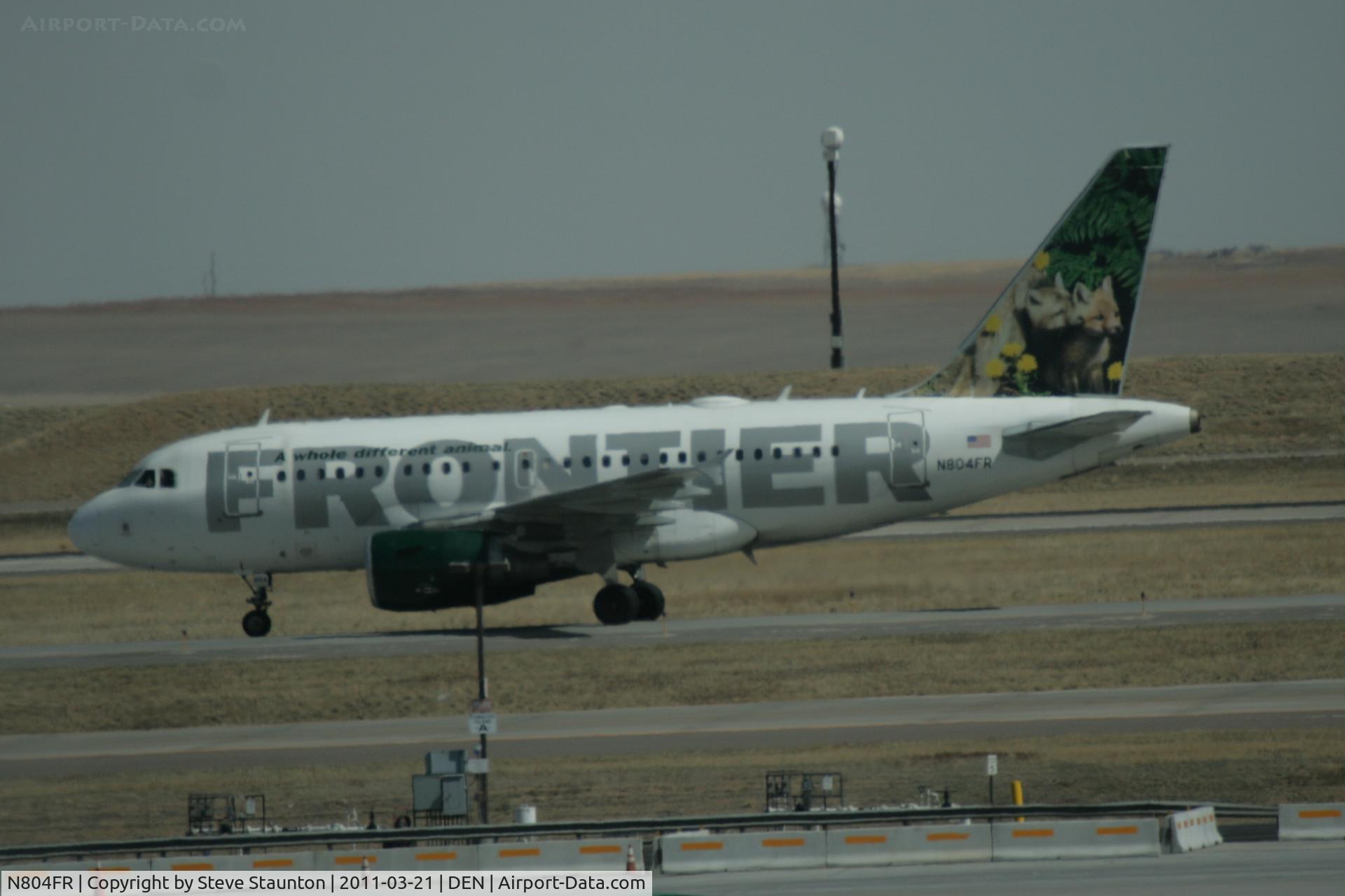 N804FR, 2003 Airbus A318-111 C/N 2051, Taken at Denver International Airport, in March 2011 whilst on an Aeroprint Aviation tour