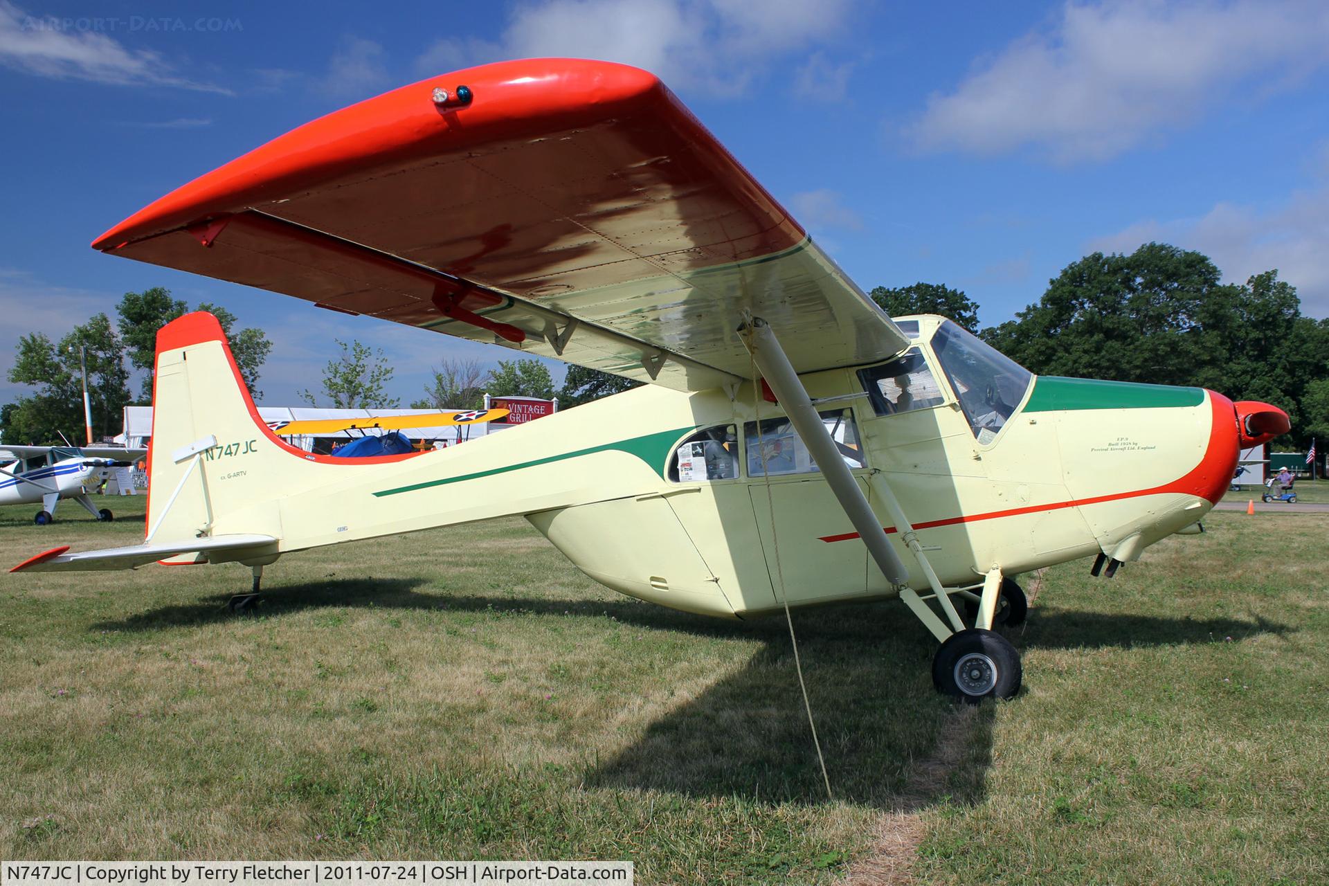 N747JC, Edgar Percival EP-9 Prospector C/N 39, Edgar Percival Aircraft Ltd EP 9, c/n: 39 at 2011 Oshkosh  - ex G-ARTV and XM819