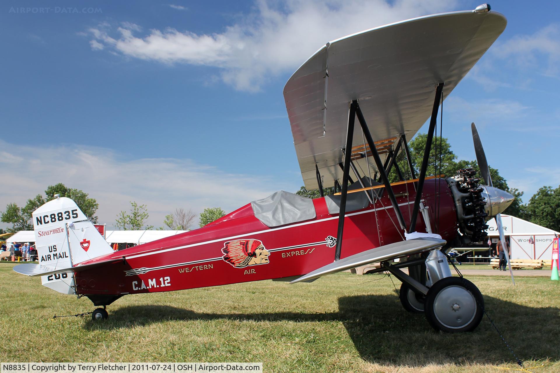 N8835, 1928 Stearman C3-B Sport Commercial C/N 241, Immaculate 1928 Stearman Aircraft C3-B, c/n: 241 at 2011 Oshkosh