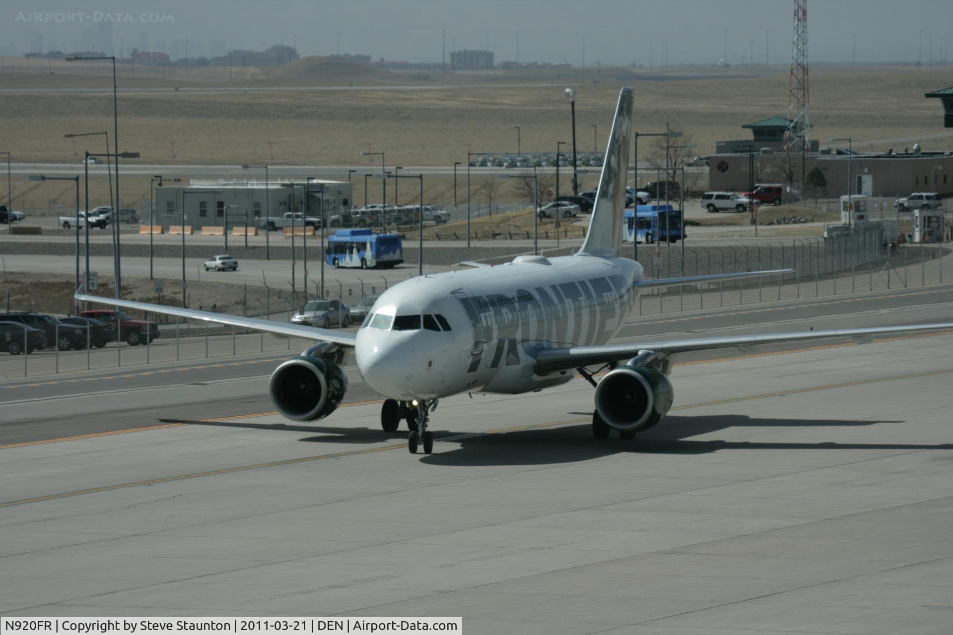 N920FR, 2003 Airbus A319-111 C/N 1997, Taken at Denver International Airport, in March 2011 whilst on an Aeroprint Aviation tour