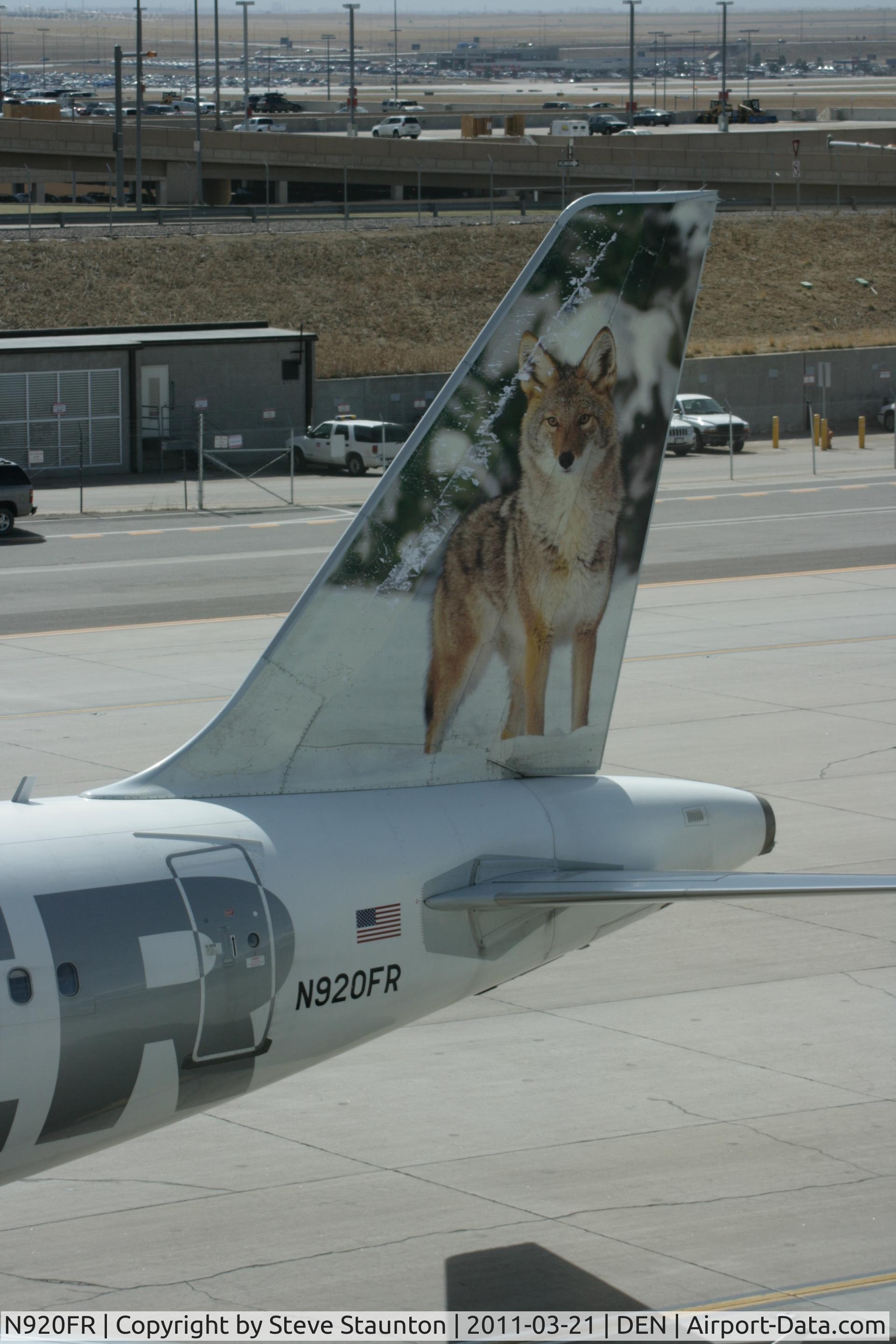 N920FR, 2003 Airbus A319-111 C/N 1997, Taken at Denver International Airport, in March 2011 whilst on an Aeroprint Aviation tour