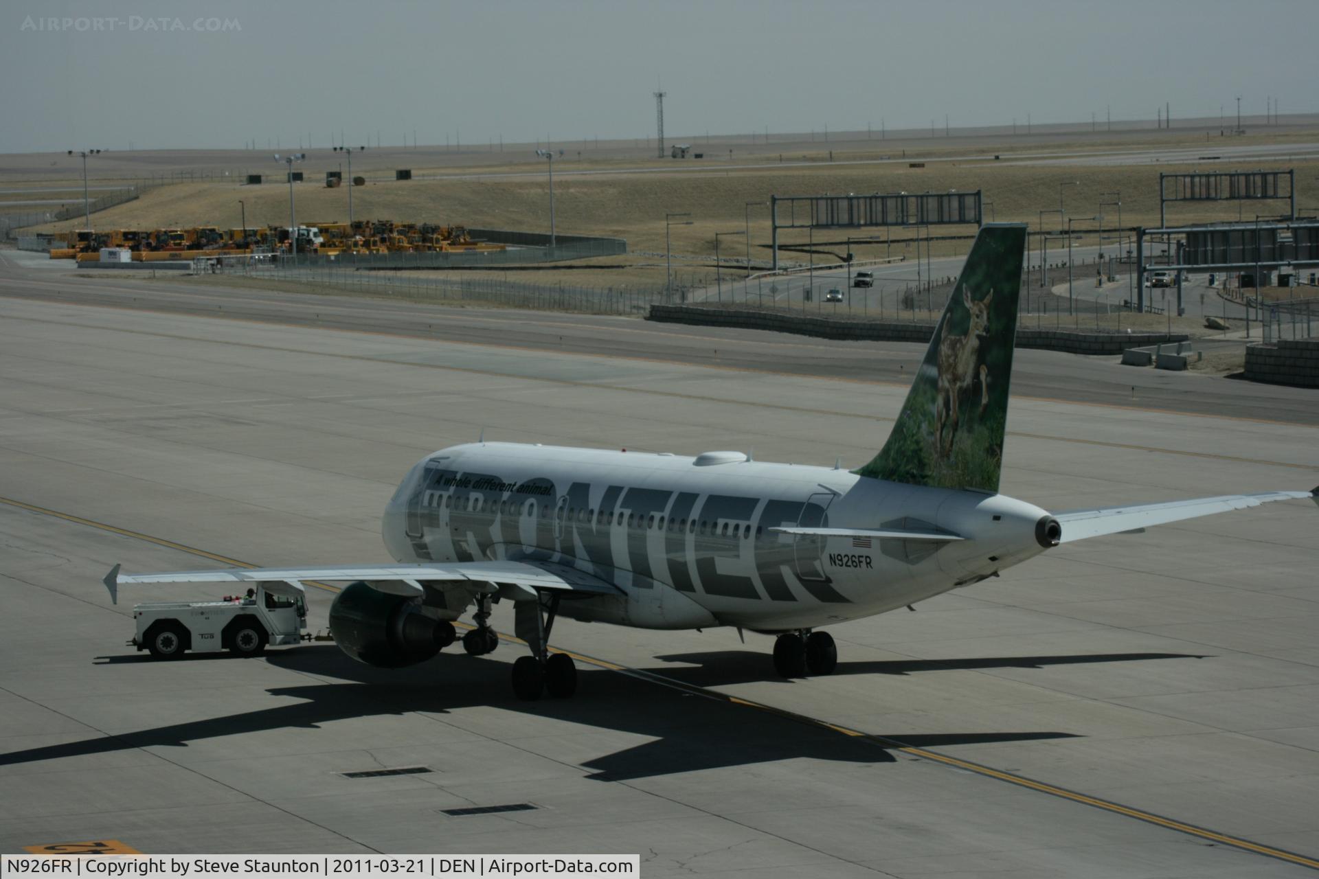 N926FR, 2004 Airbus A319-111 C/N 2198, Taken at Denver International Airport, in March 2011 whilst on an Aeroprint Aviation tour