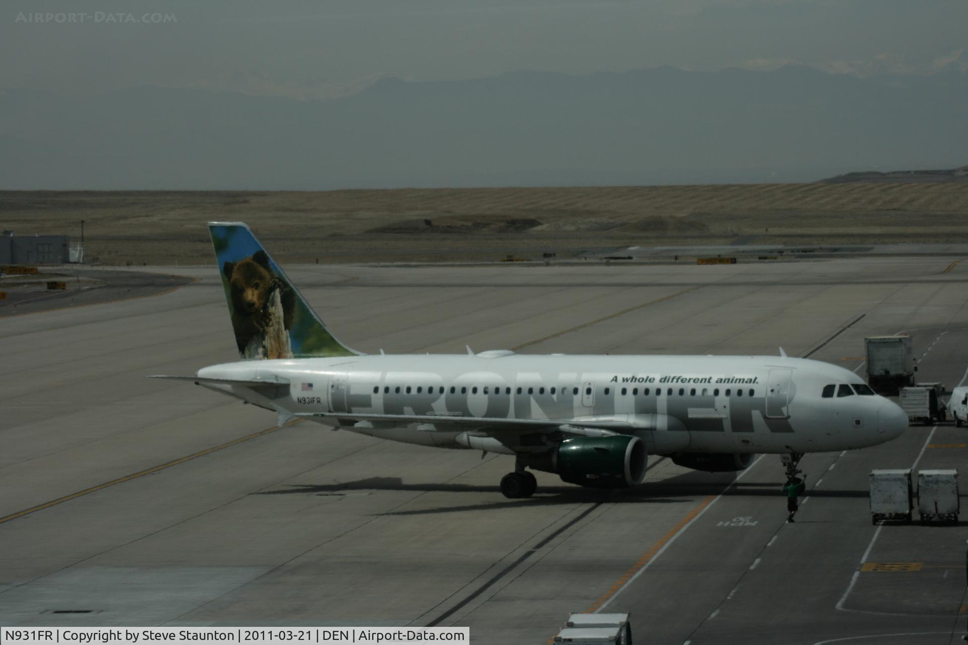 N931FR, 2004 Airbus A319-111 C/N 2253, Taken at Denver International Airport, in March 2011 whilst on an Aeroprint Aviation tour